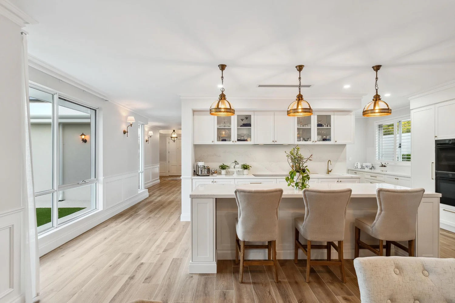 Handmade designer pendant light adding warmth and texture to a contemporary interior