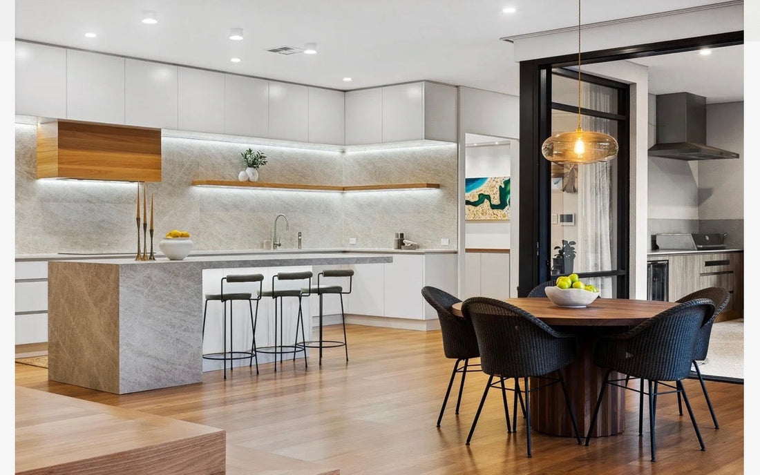 Curated designer lighting collection on display in the Lightingales showroom