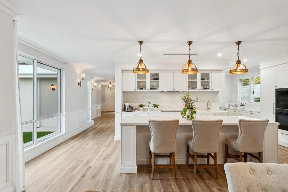 Handmade designer pendant light adding warmth and texture to a contemporary interior