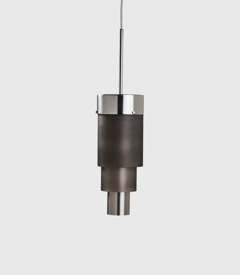Sanded glass and silver pendant light by Ebb & Flow sold at Lightingales.