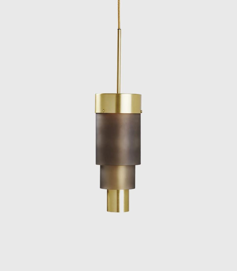 Sanded glass and brass pendant light by Ebb & Flow sold at Lightingales