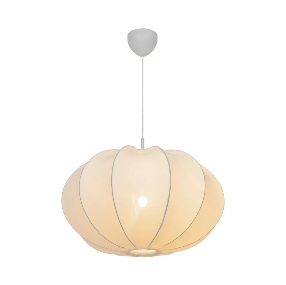 Beige pendant lamp on a white background