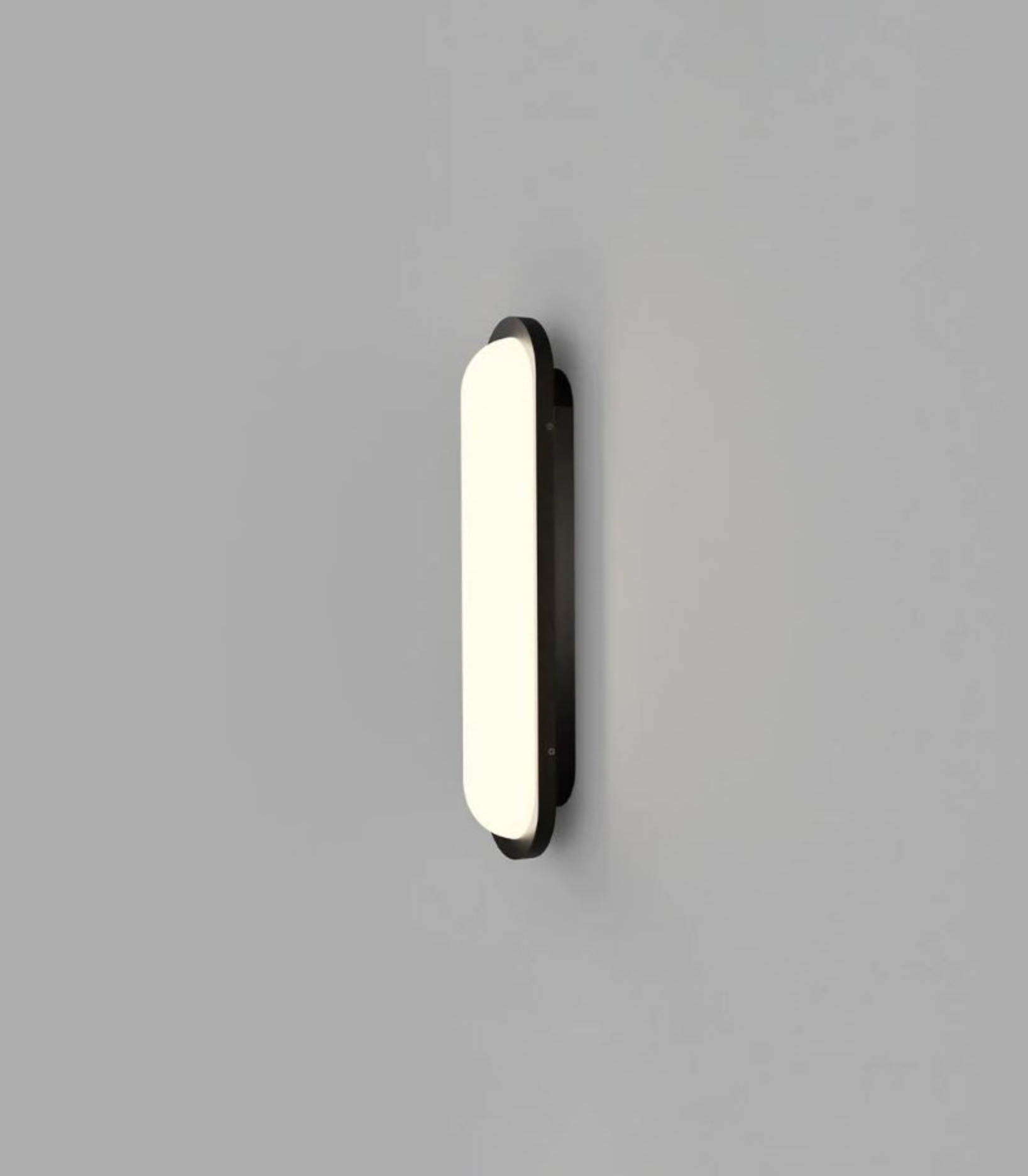 Wall-mounted light fixture on a gray background
