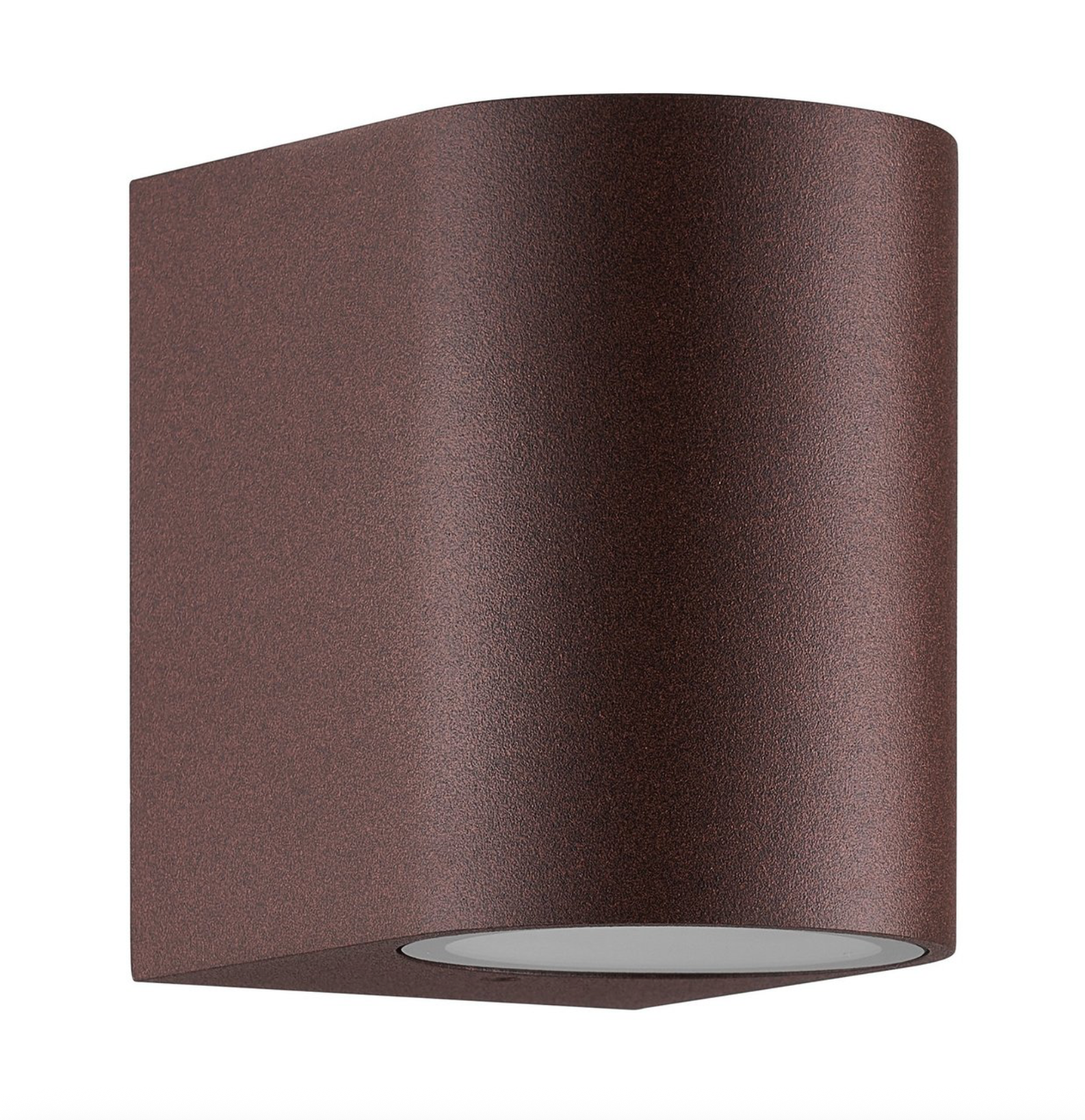 Brown wall-mounted light fixture on a white background