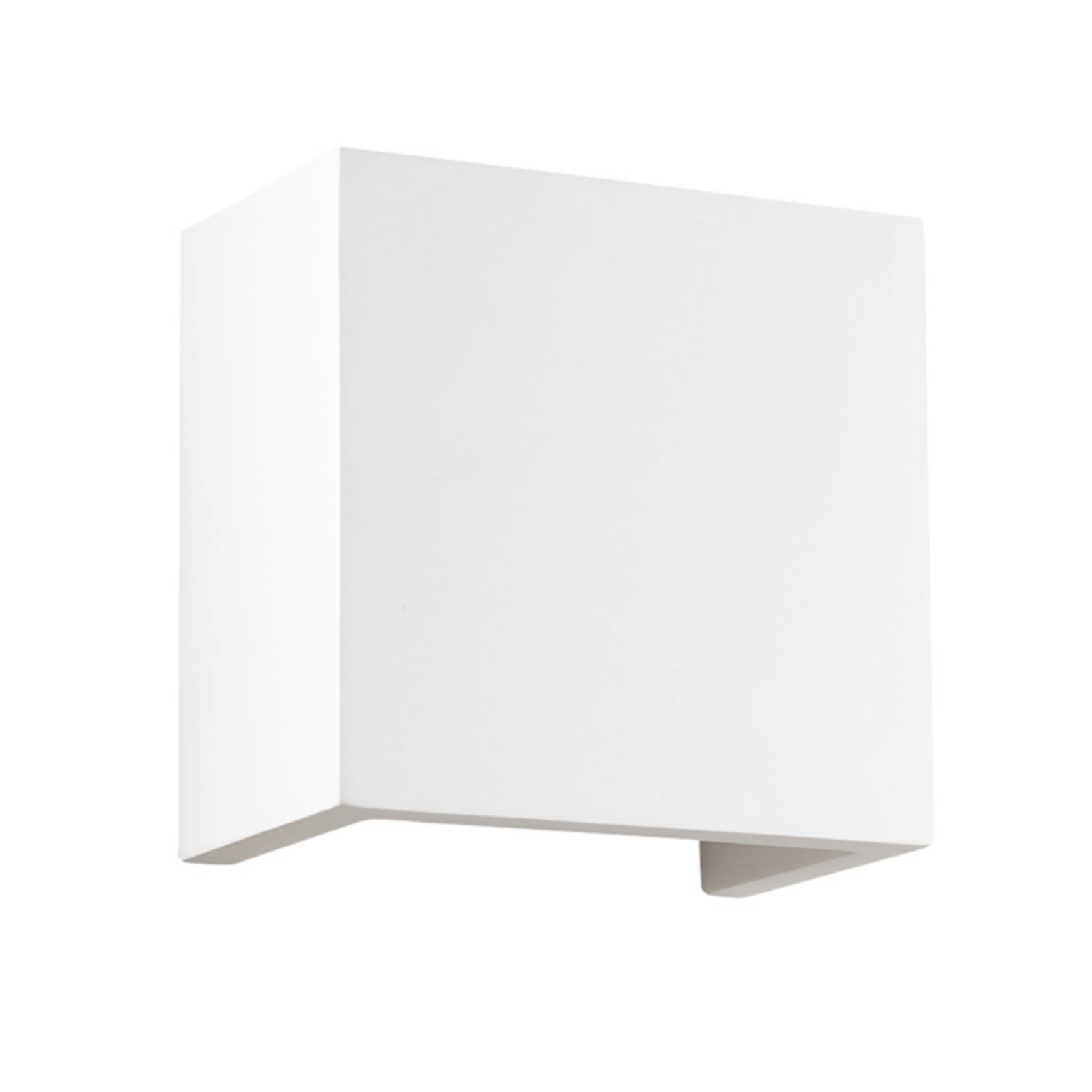 White wall-mounted light fixture on a white background