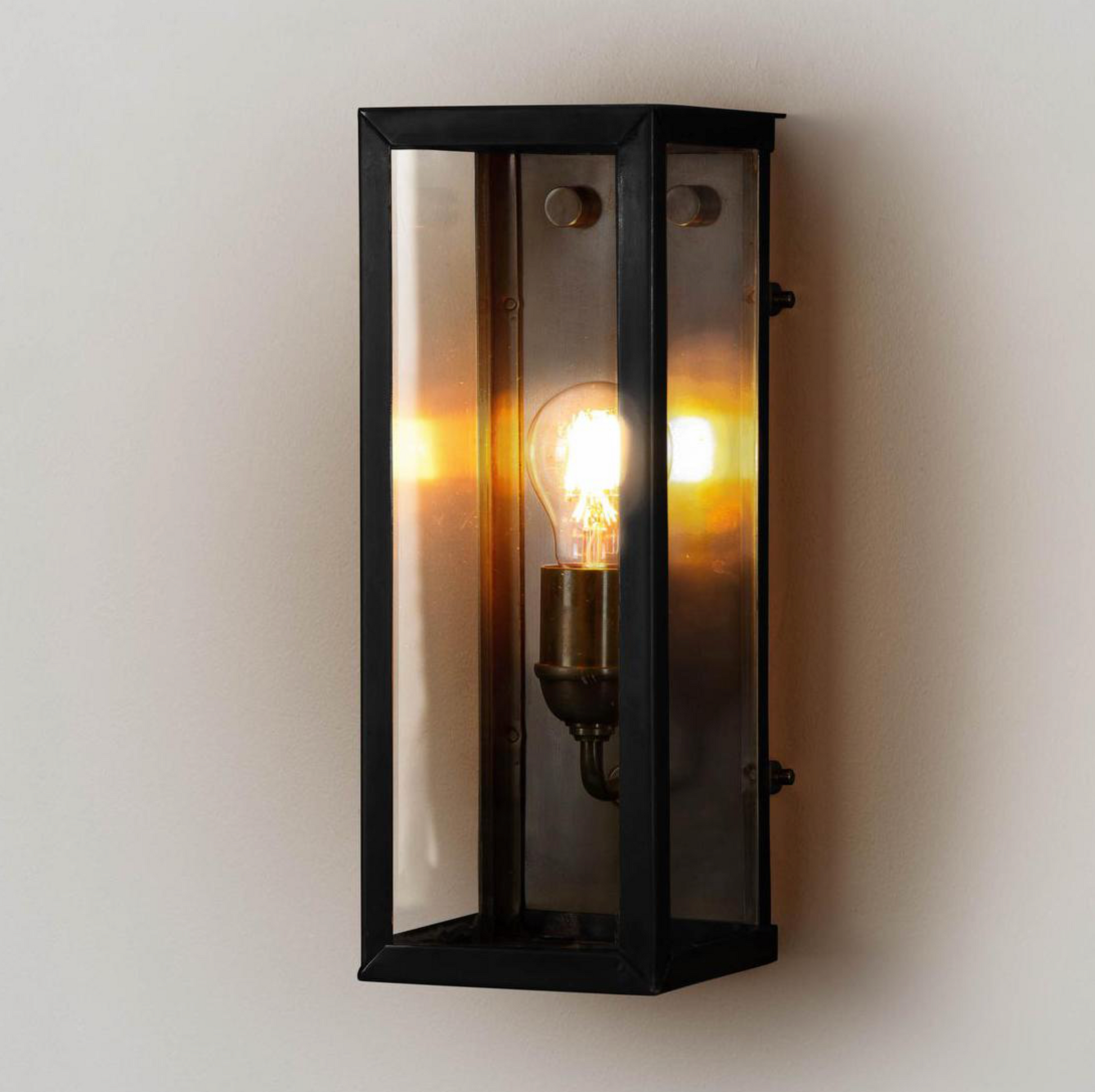 Goodman Outdoor Wall Light Black - Clear Glass Exterior Lamp