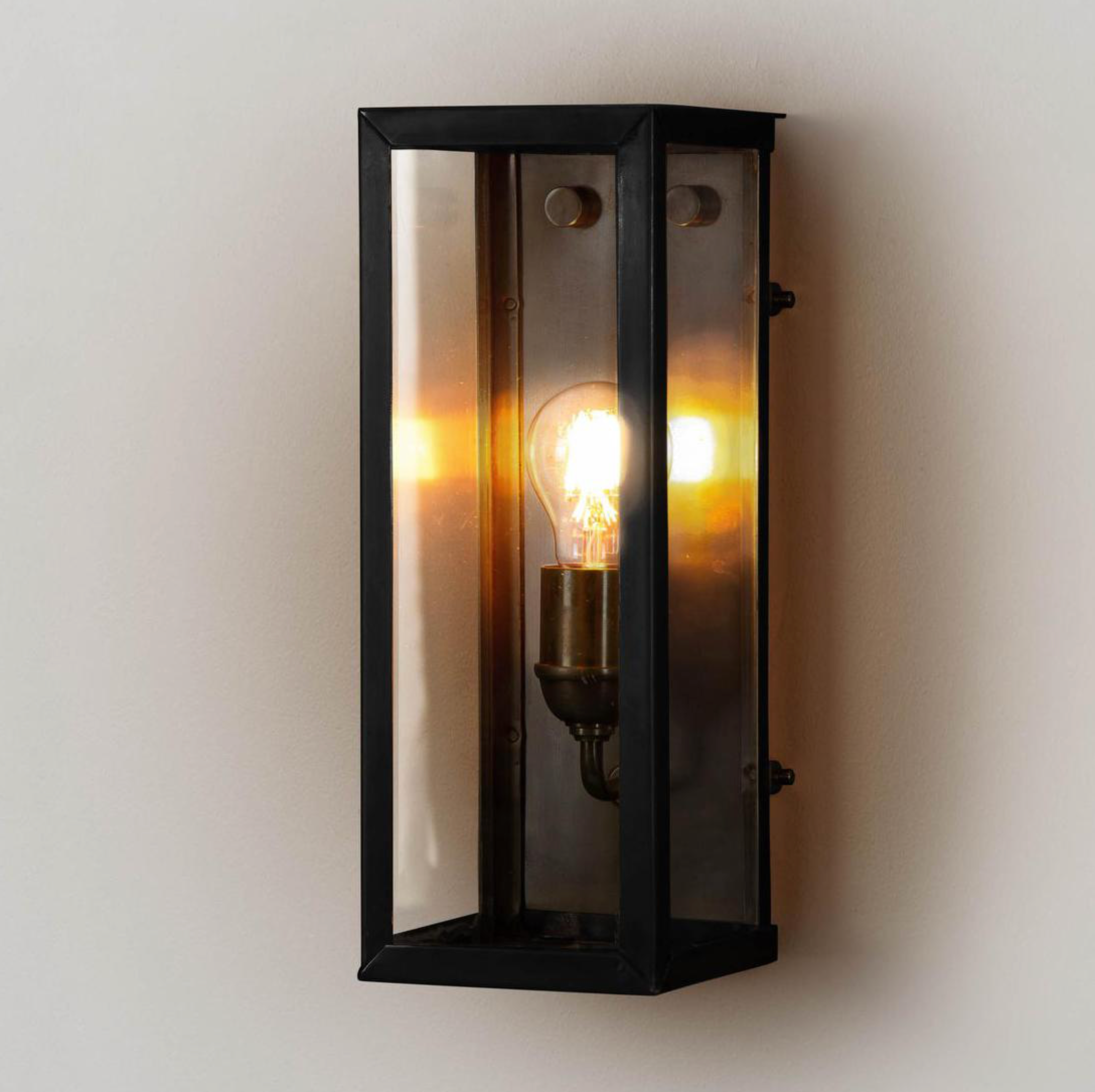 Goodman Outdoor Wall Light Black - Clear Glass Exterior Lamp