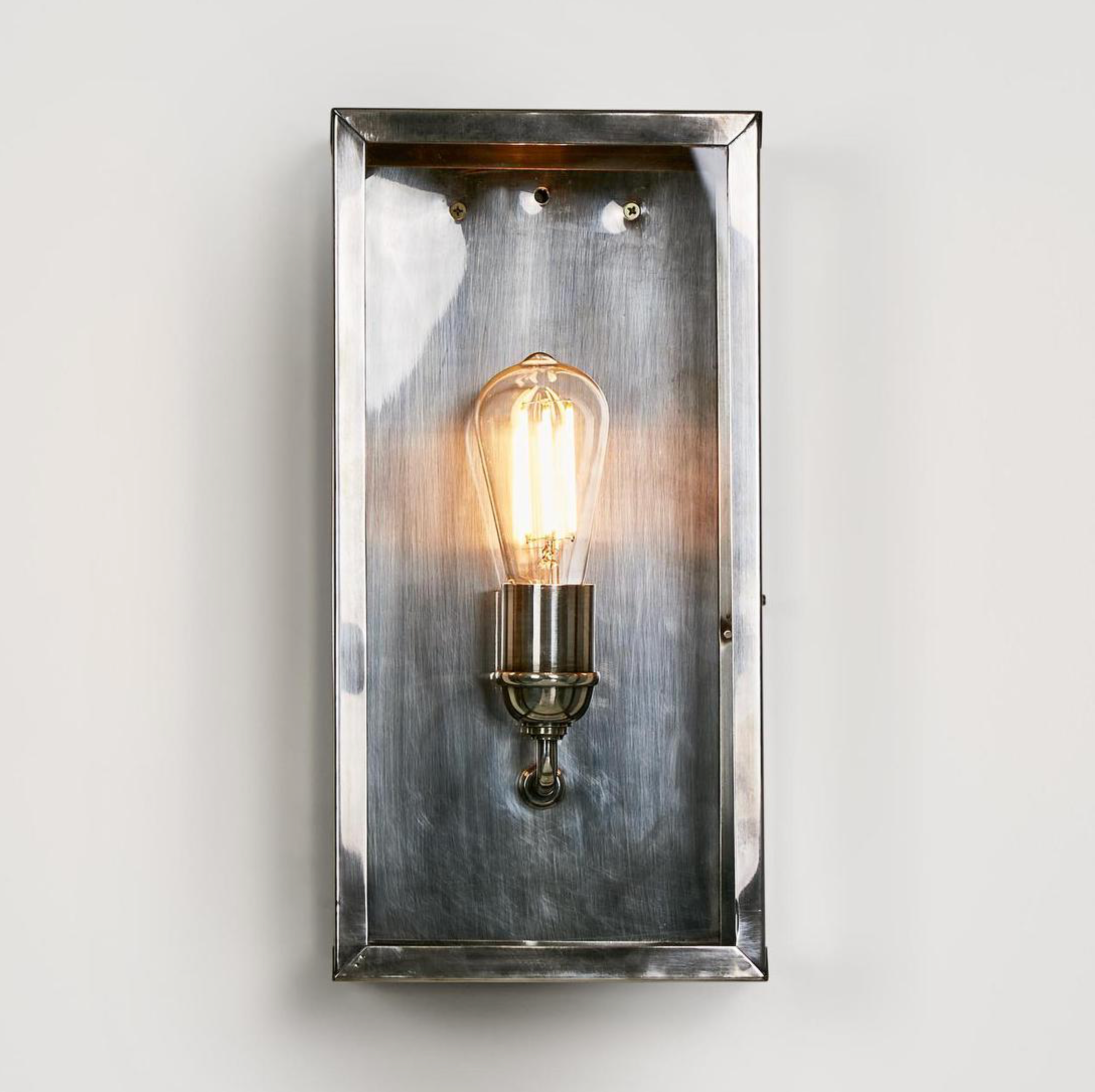 Goodman Outdoor Wall Light Antique Silver - Clear Glass Exterior Lamp
