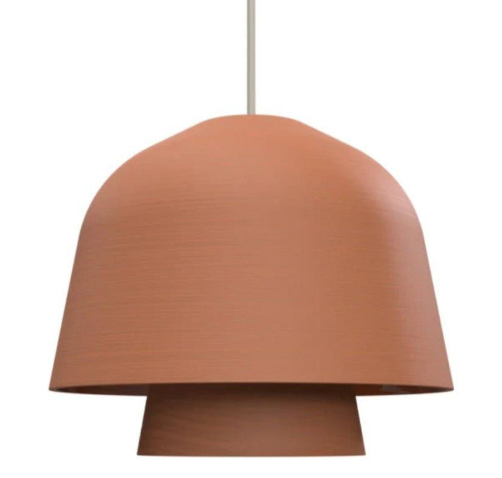 Terracotta pendant lamp on a white background