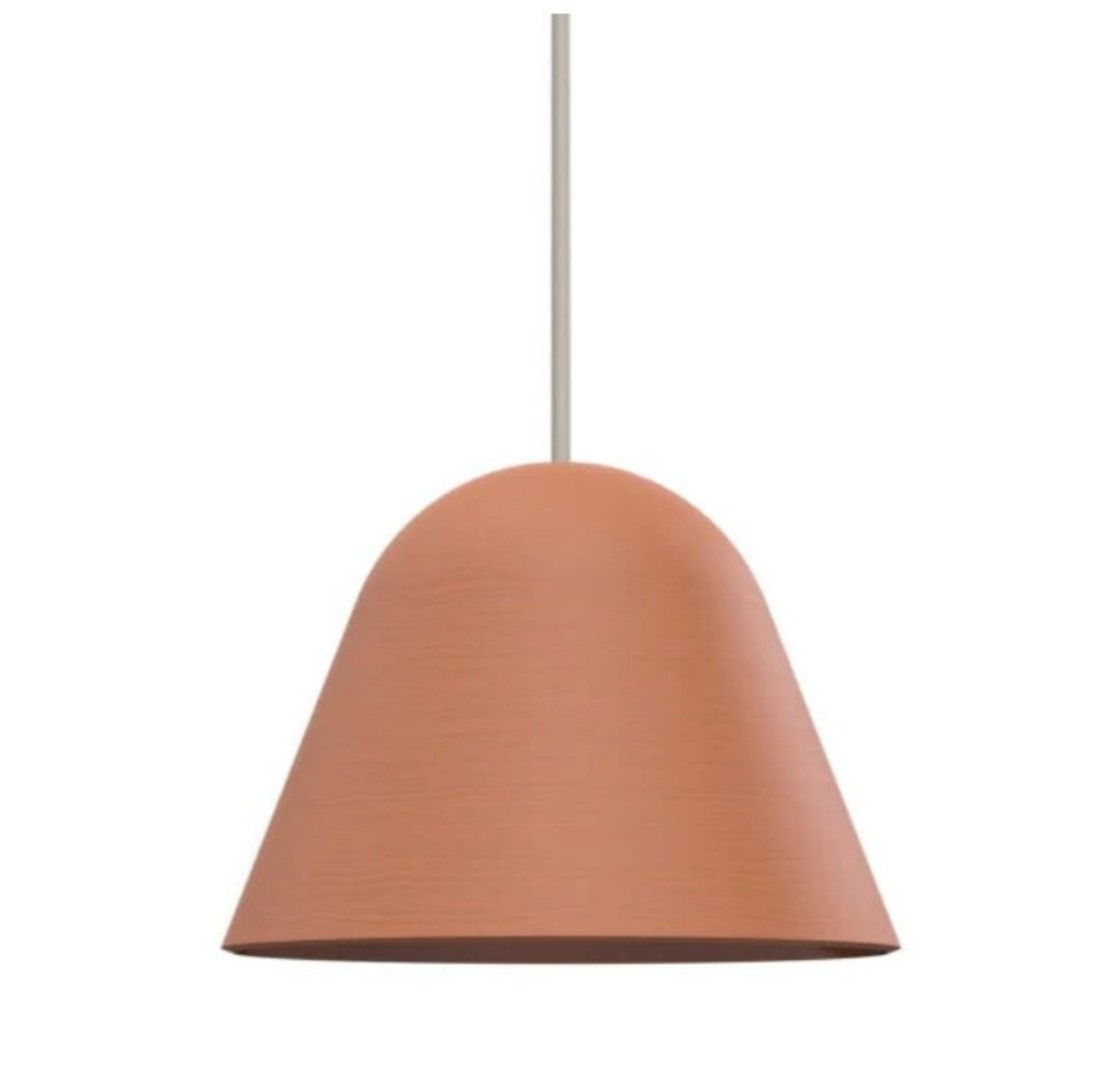 Terracotta clay pendant lamp on a white background 