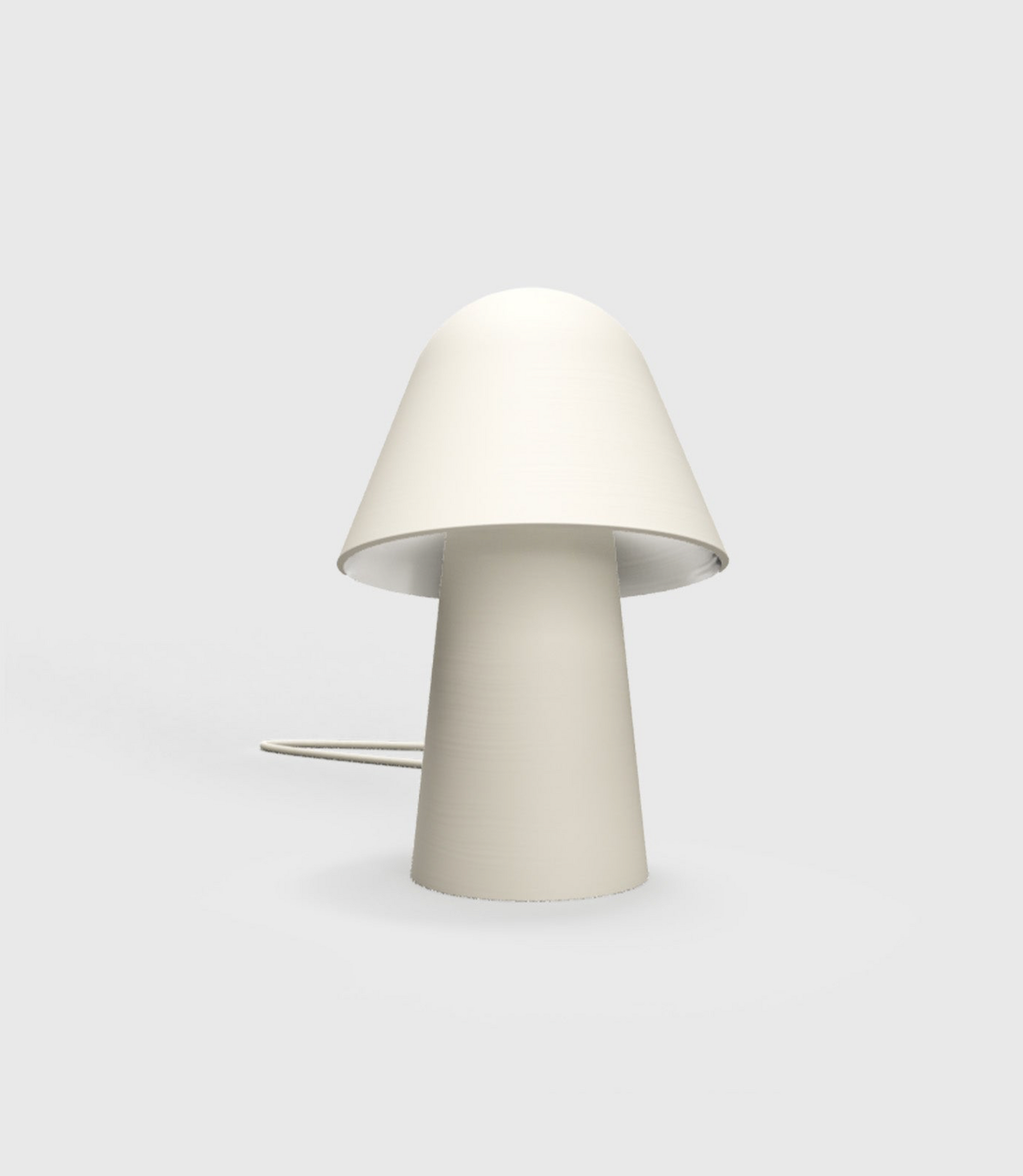 White lamp with a minimalist design on a light background