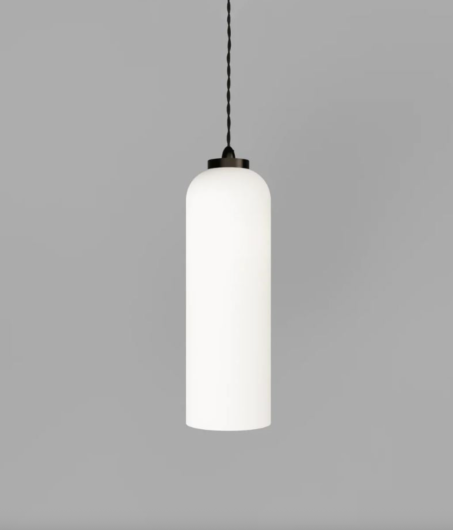 White pendant light on a grey background