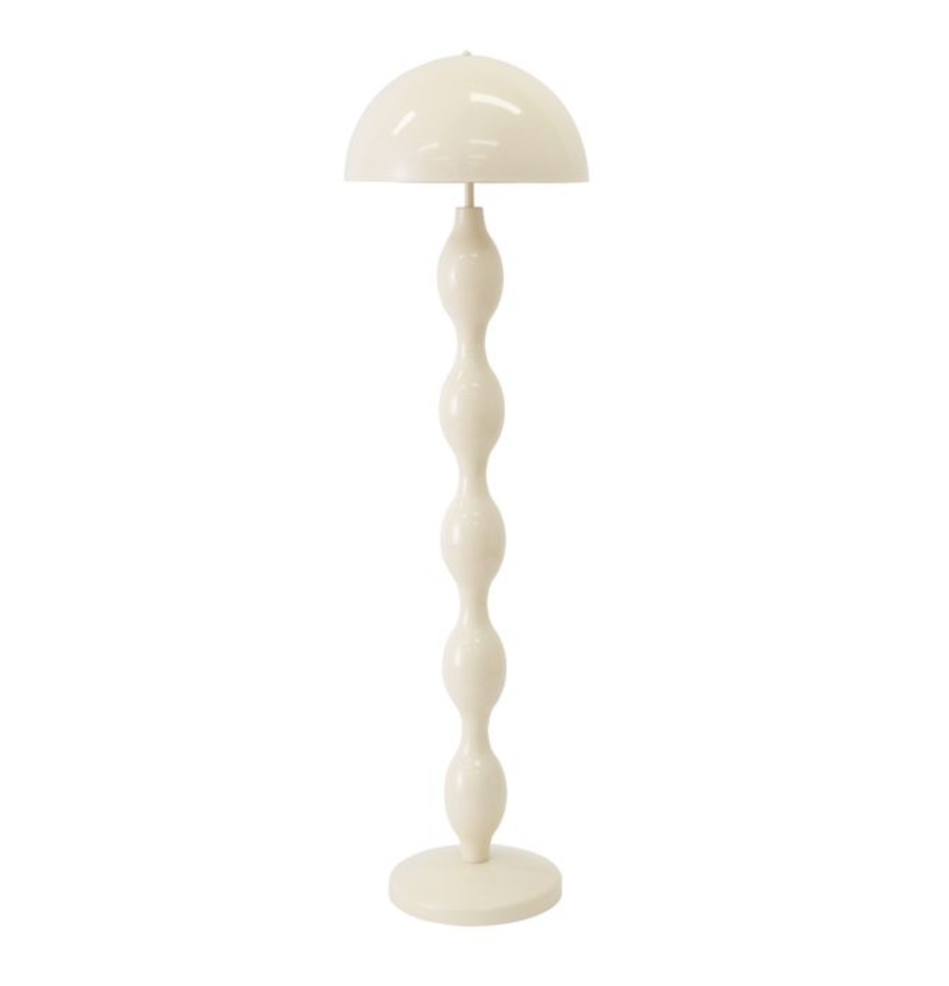 White floor lamp with a spiral base on a white background