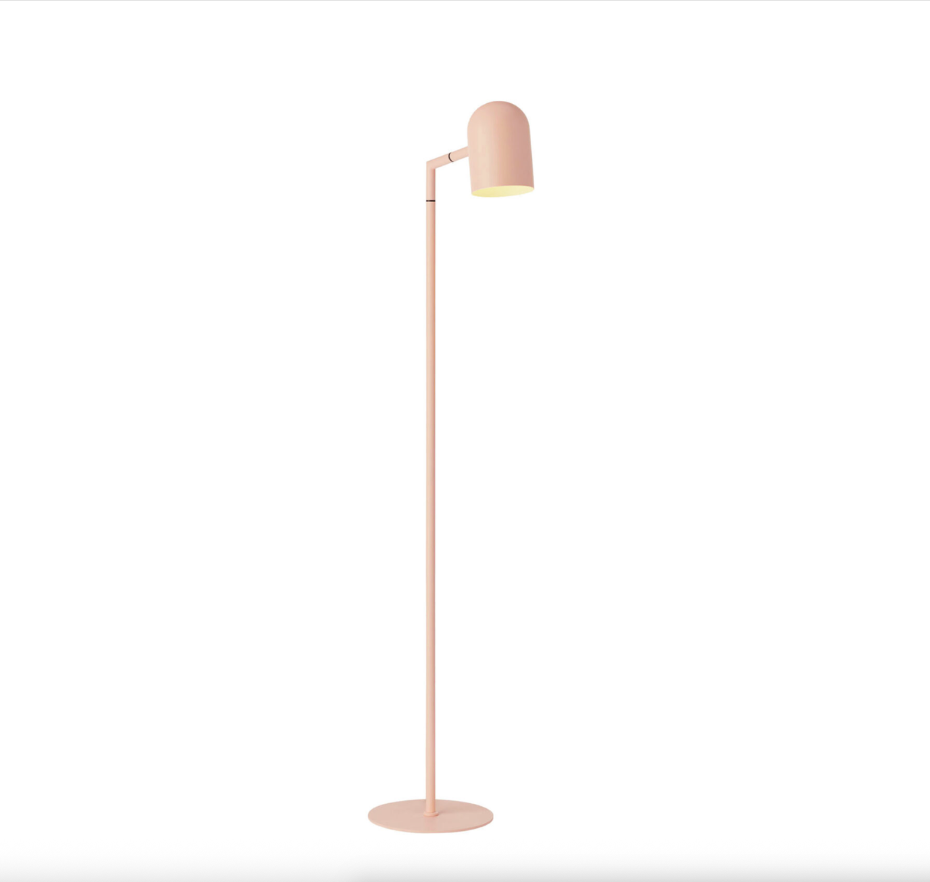 Pink floor lamp on a white background