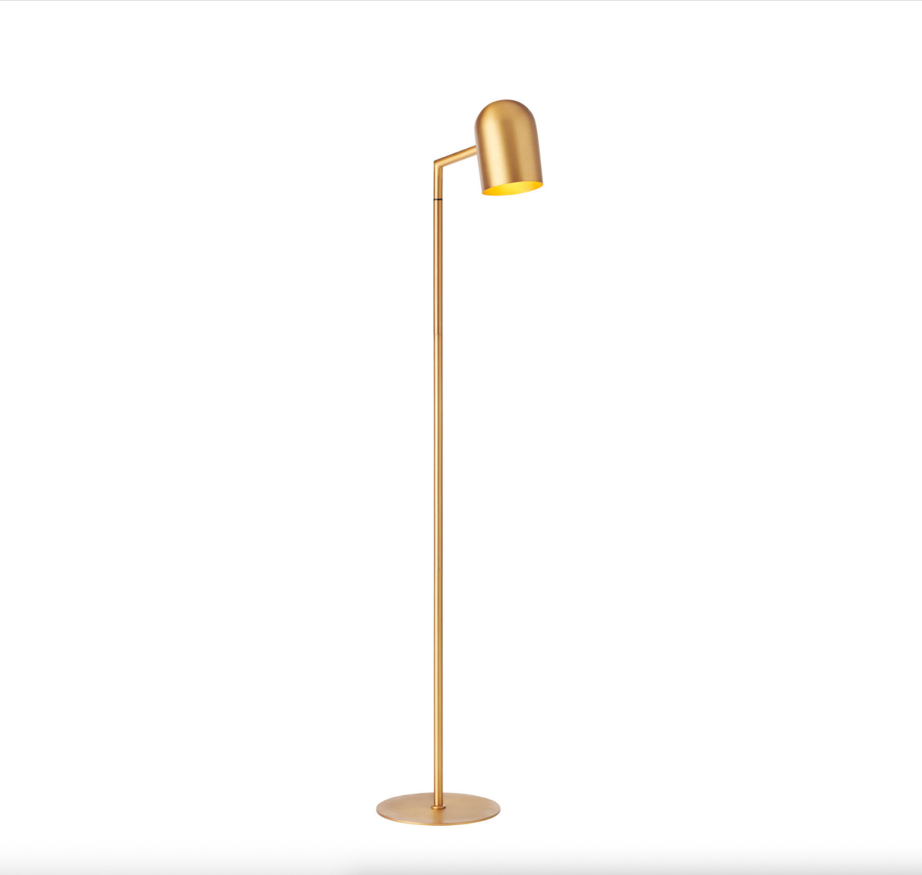 Gold floor lamp on a white background