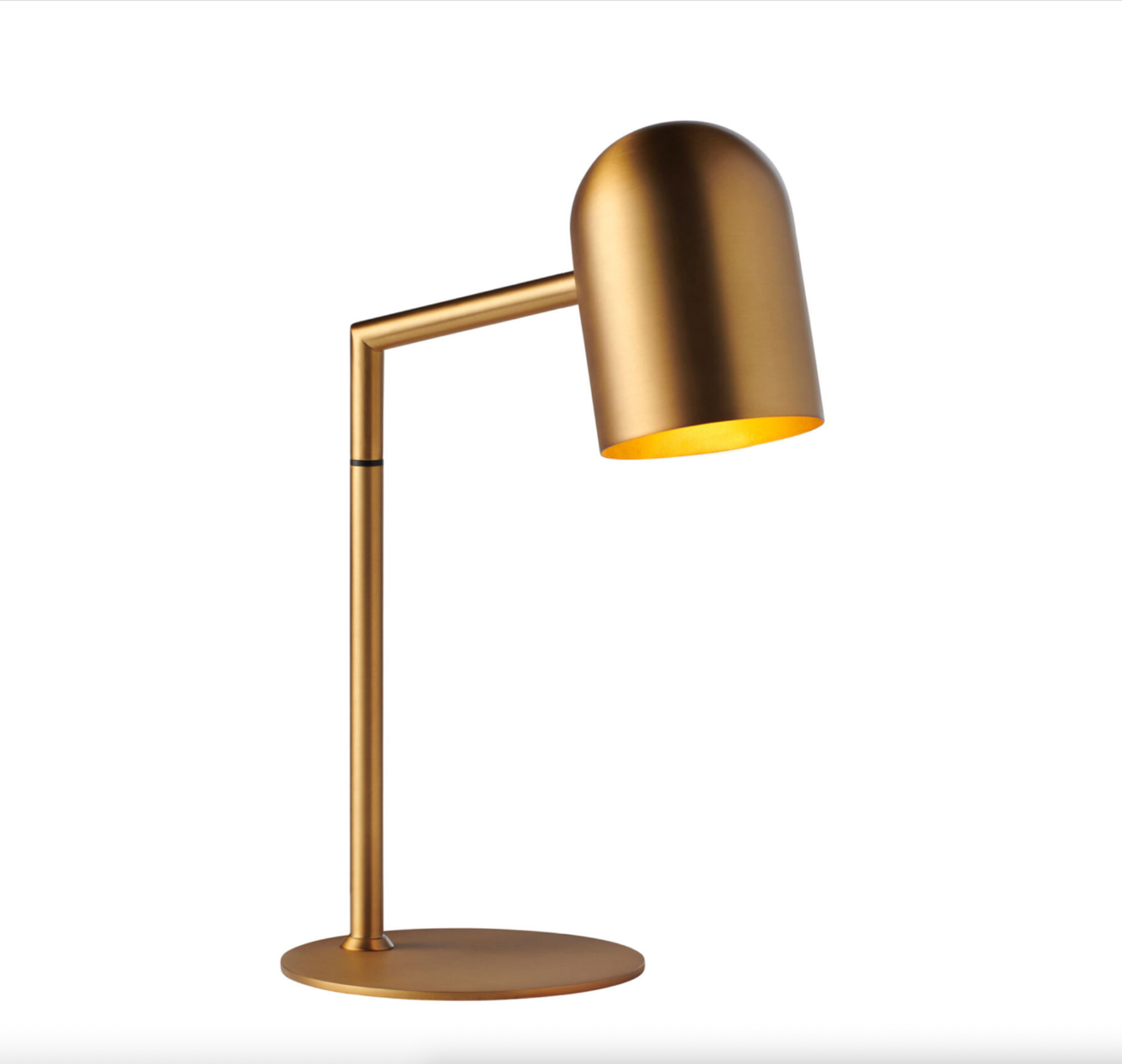 Gold desk lamp on a white background