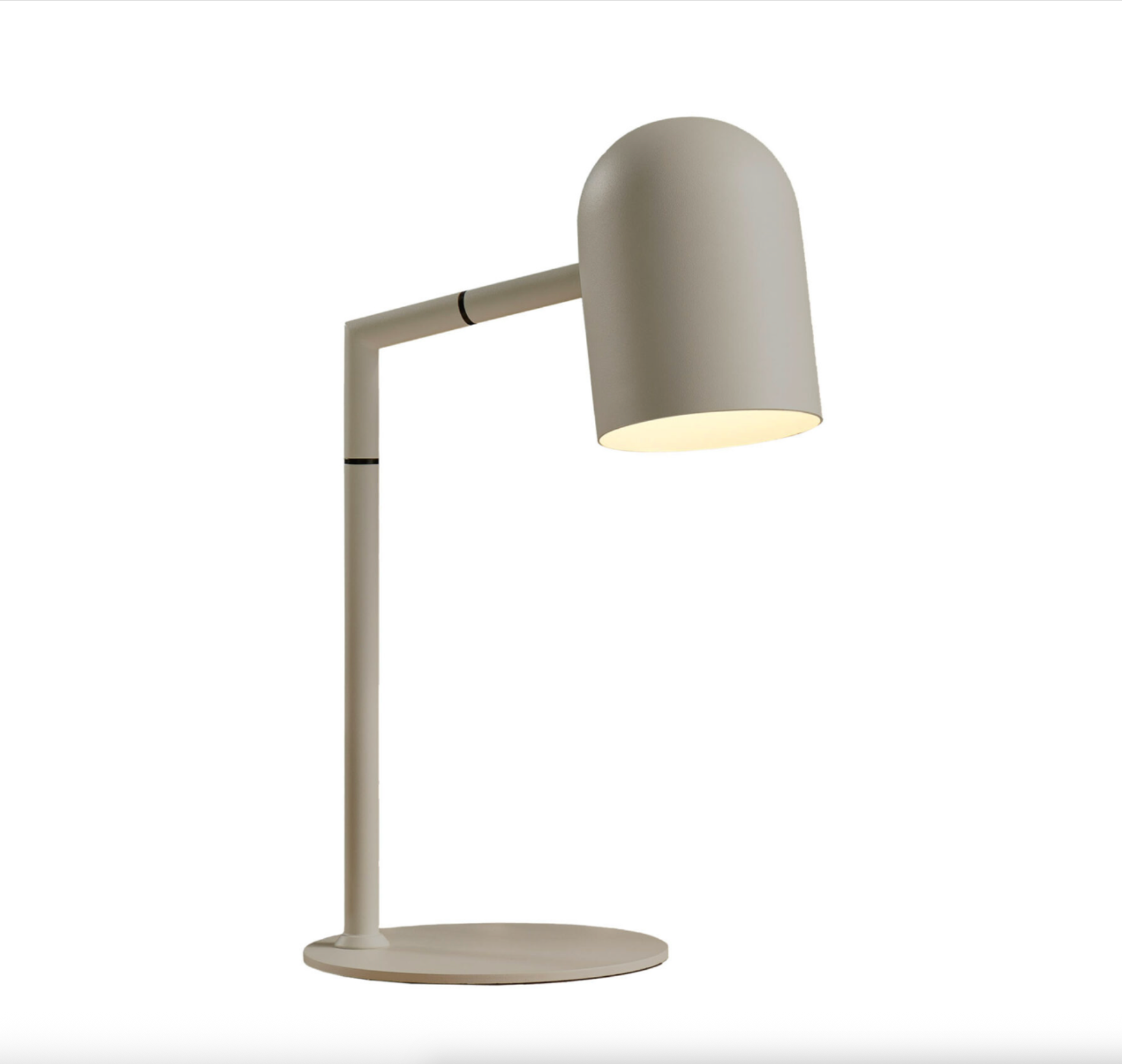 Modern beige desk lamp on a white background