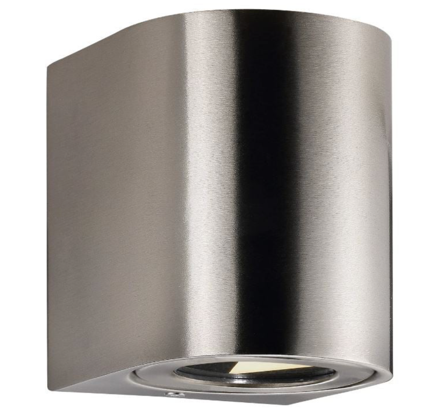Metallic wall light fixture on a white background