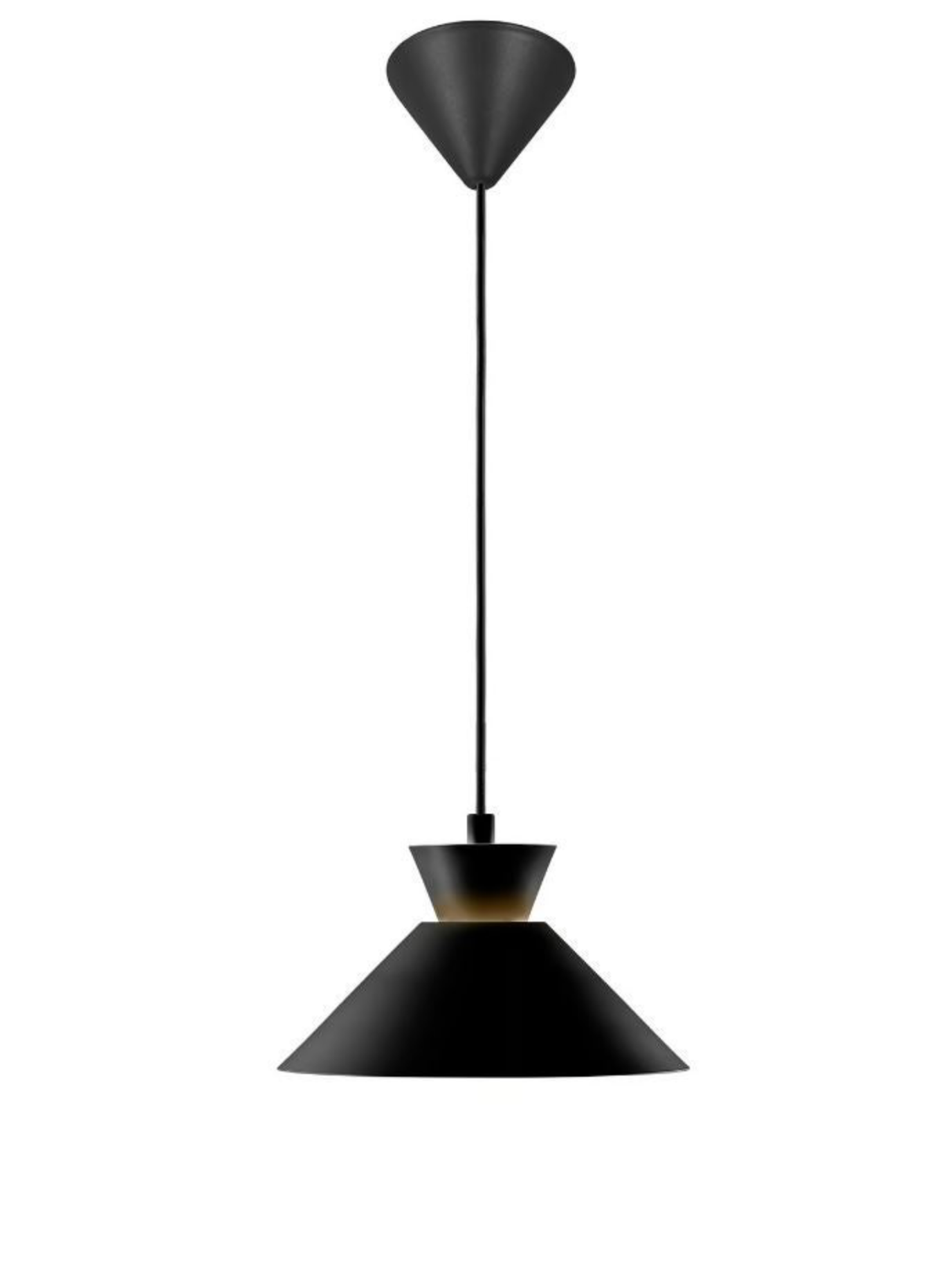 Black pendant lamp on a white background