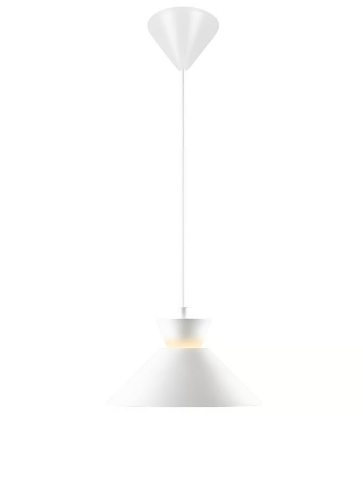 White pendant light on a white background
