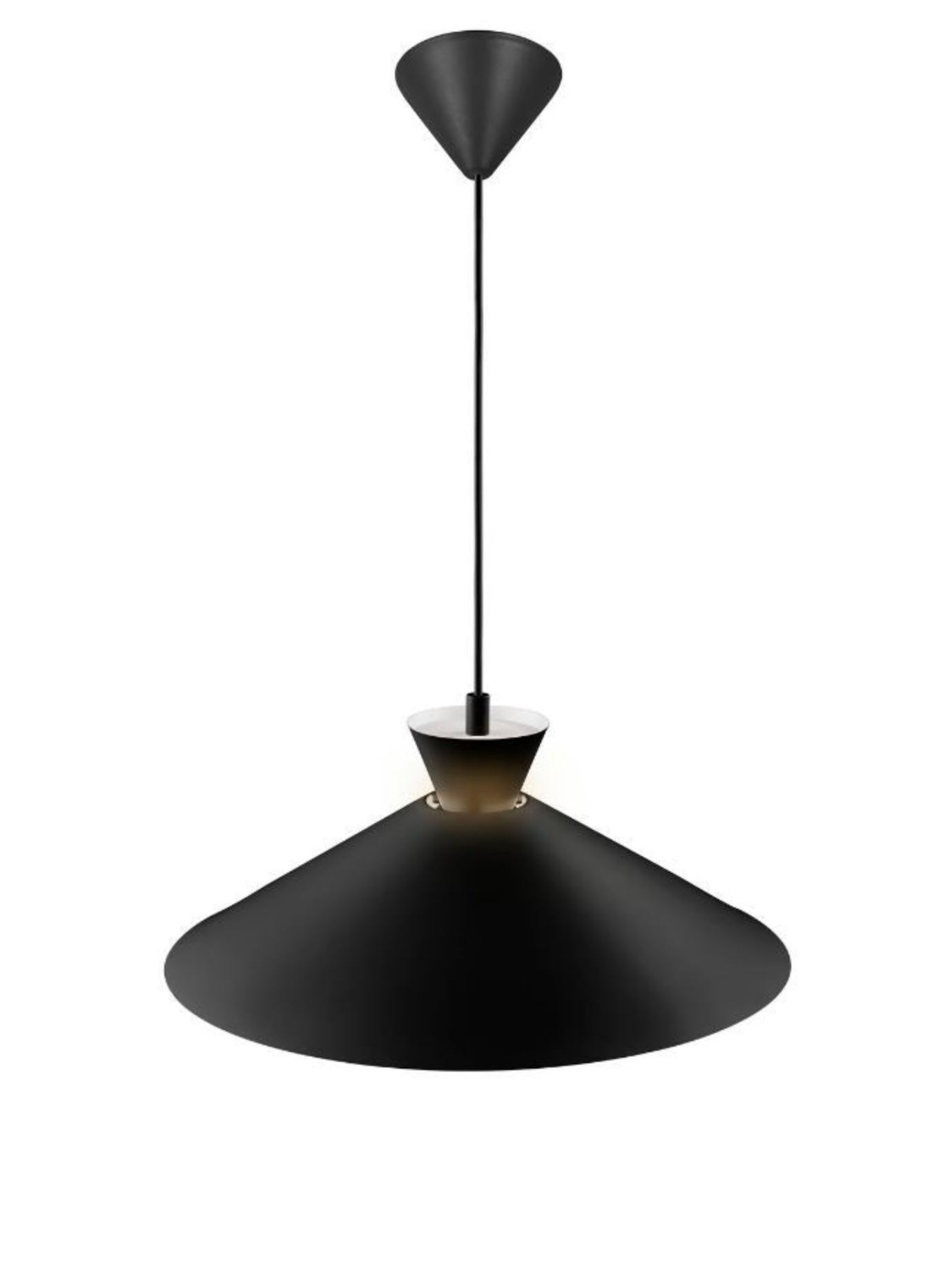 Black pendant lamp on a white background