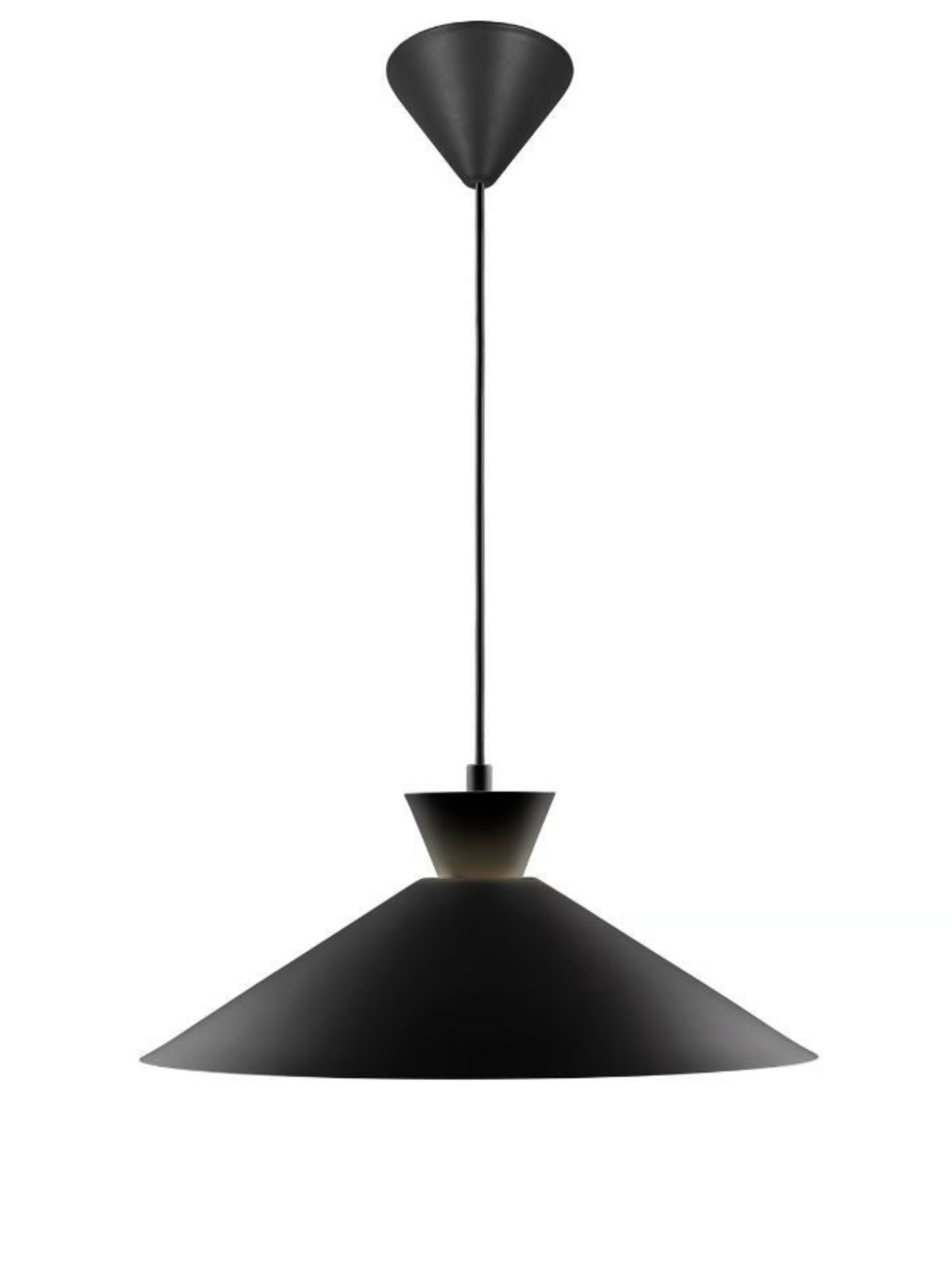 Black pendant lamp on a white background