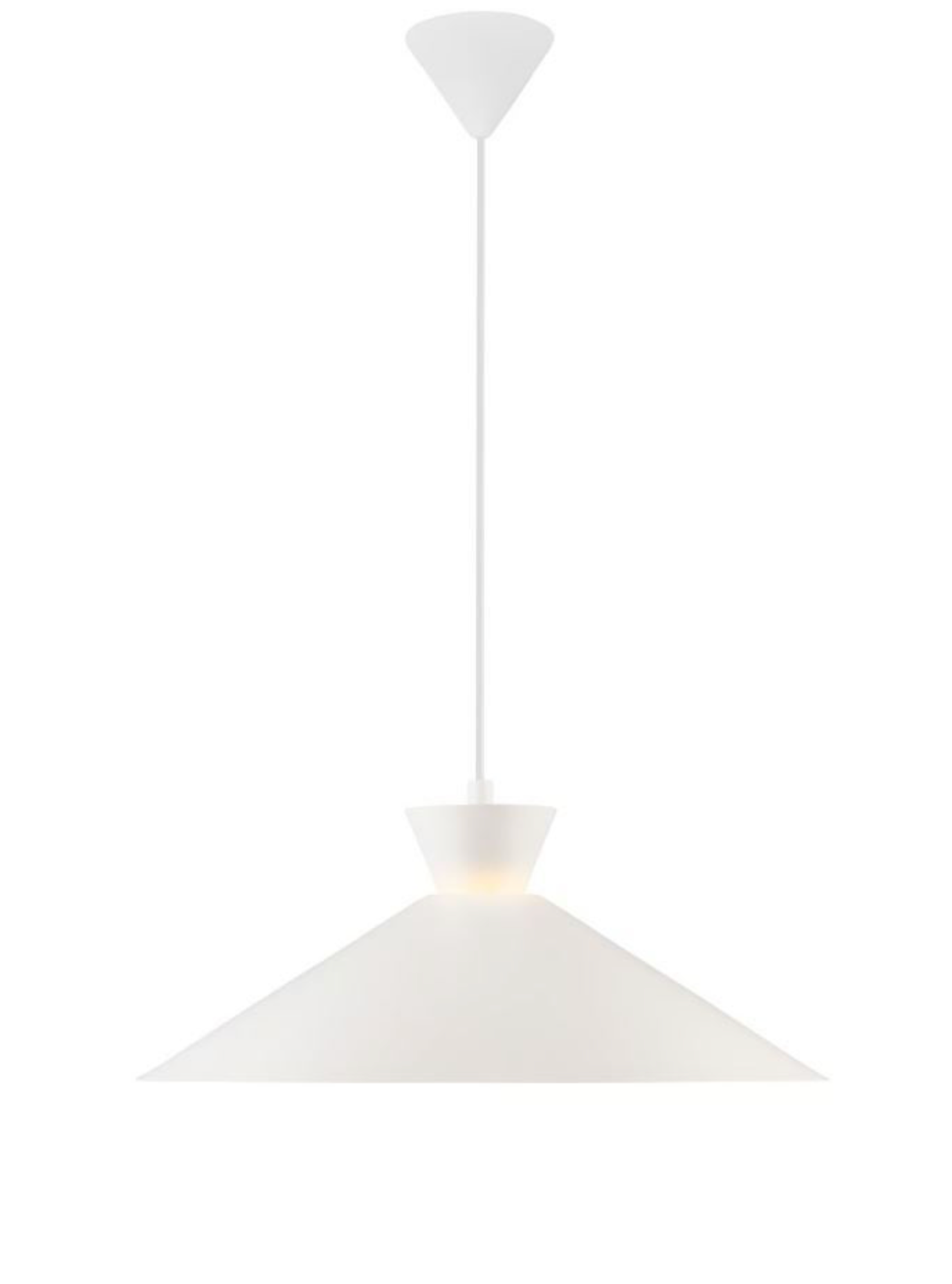 White pendant light on a white background