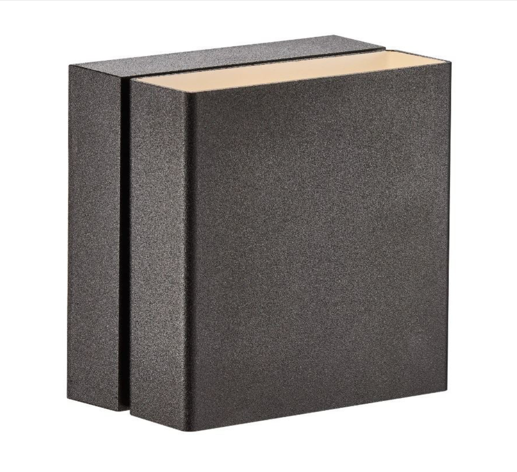 Black textured wall light stacked on a white background