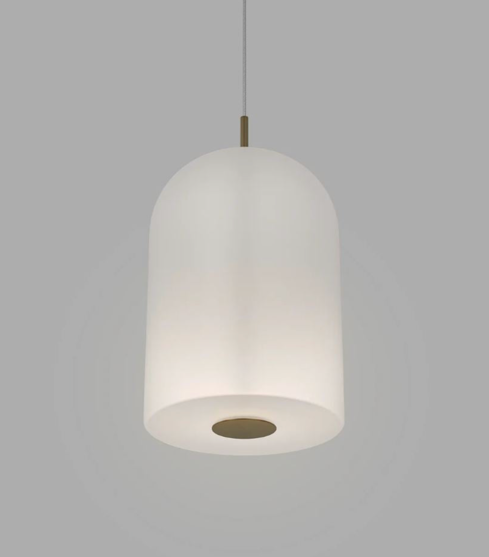 Frosted glass pendant light on a grey background