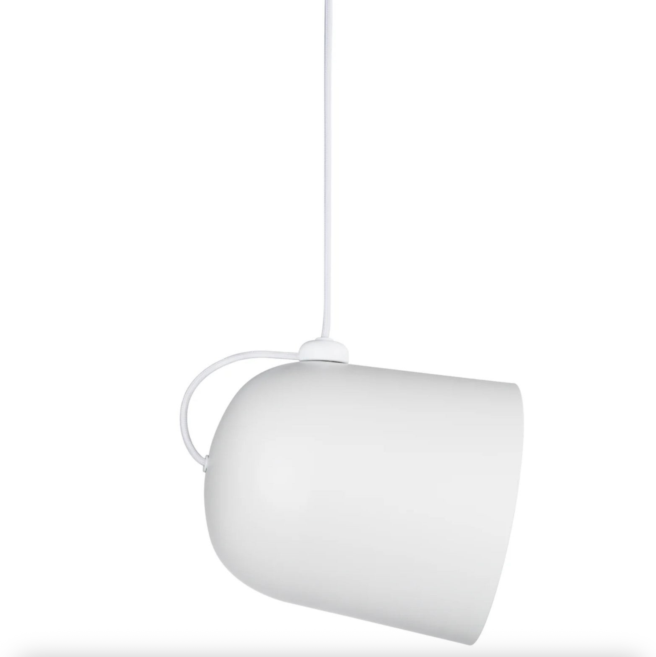 White pendant light on a white background