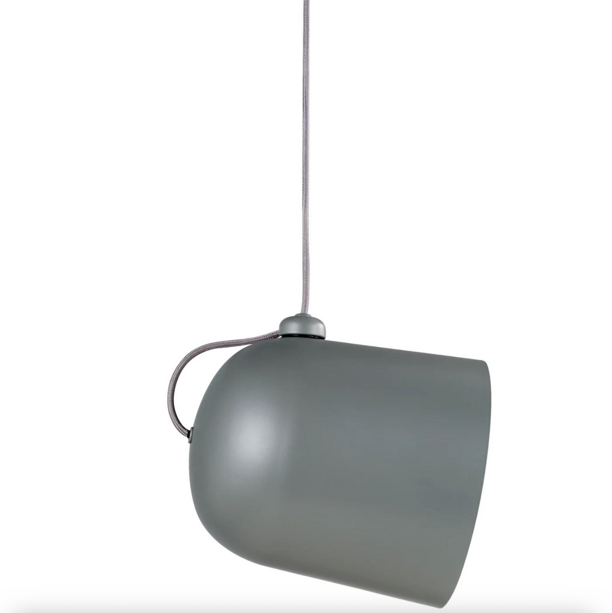 Grey pendant light on a white background