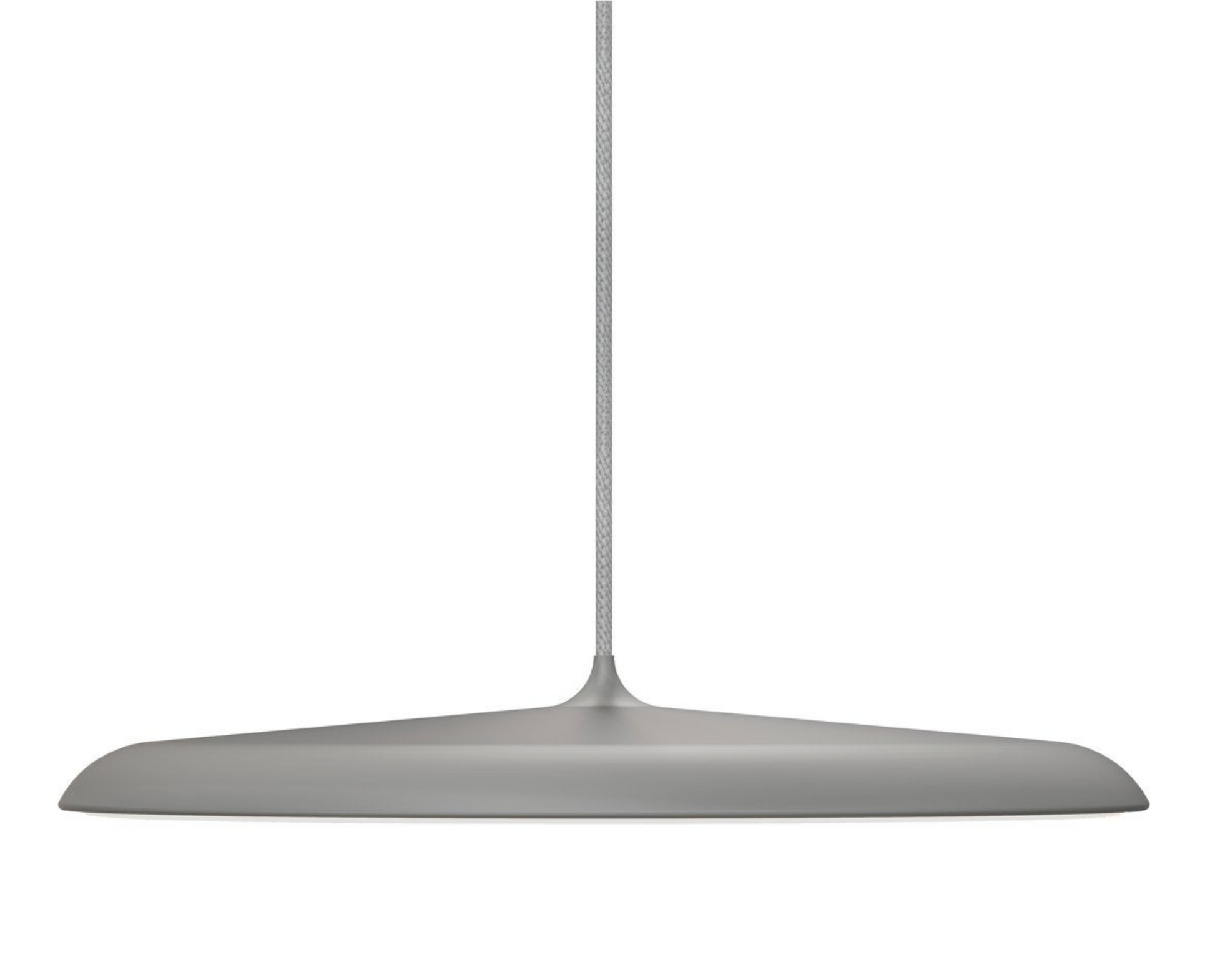 Grey pendant light on a white background
