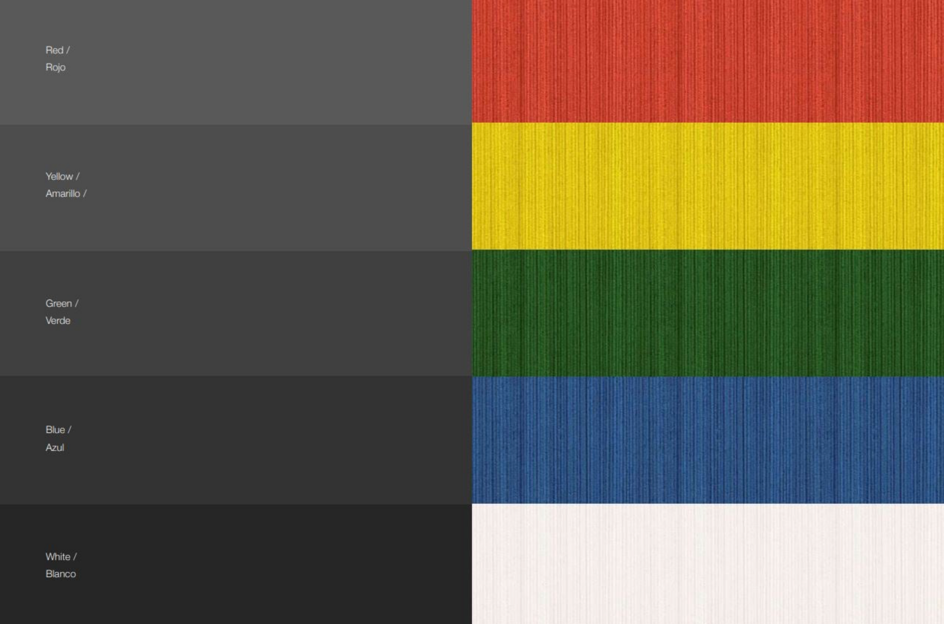 Wood pendant light colour swatches including red, yellow, green, blue, and black on a grey background