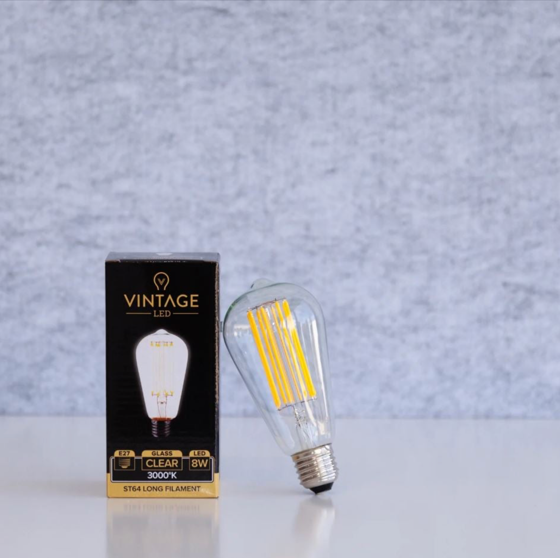 Vintage LED | Long Filament Clear | Light Globe | ST64 8w E27 3000k