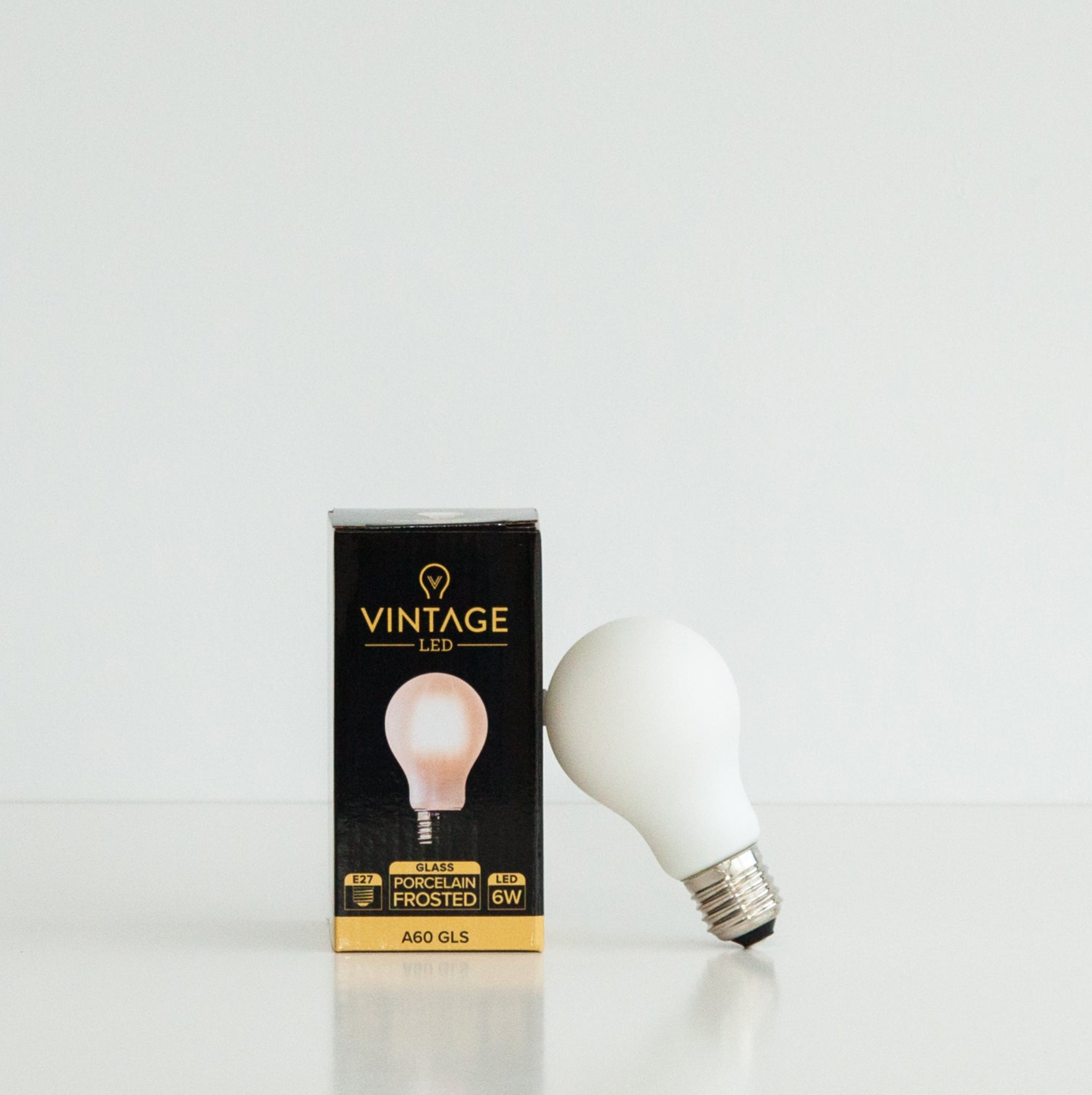 Vintage LED | Porcelain Frosted | Light Globe | A60 6w E27 2700k
