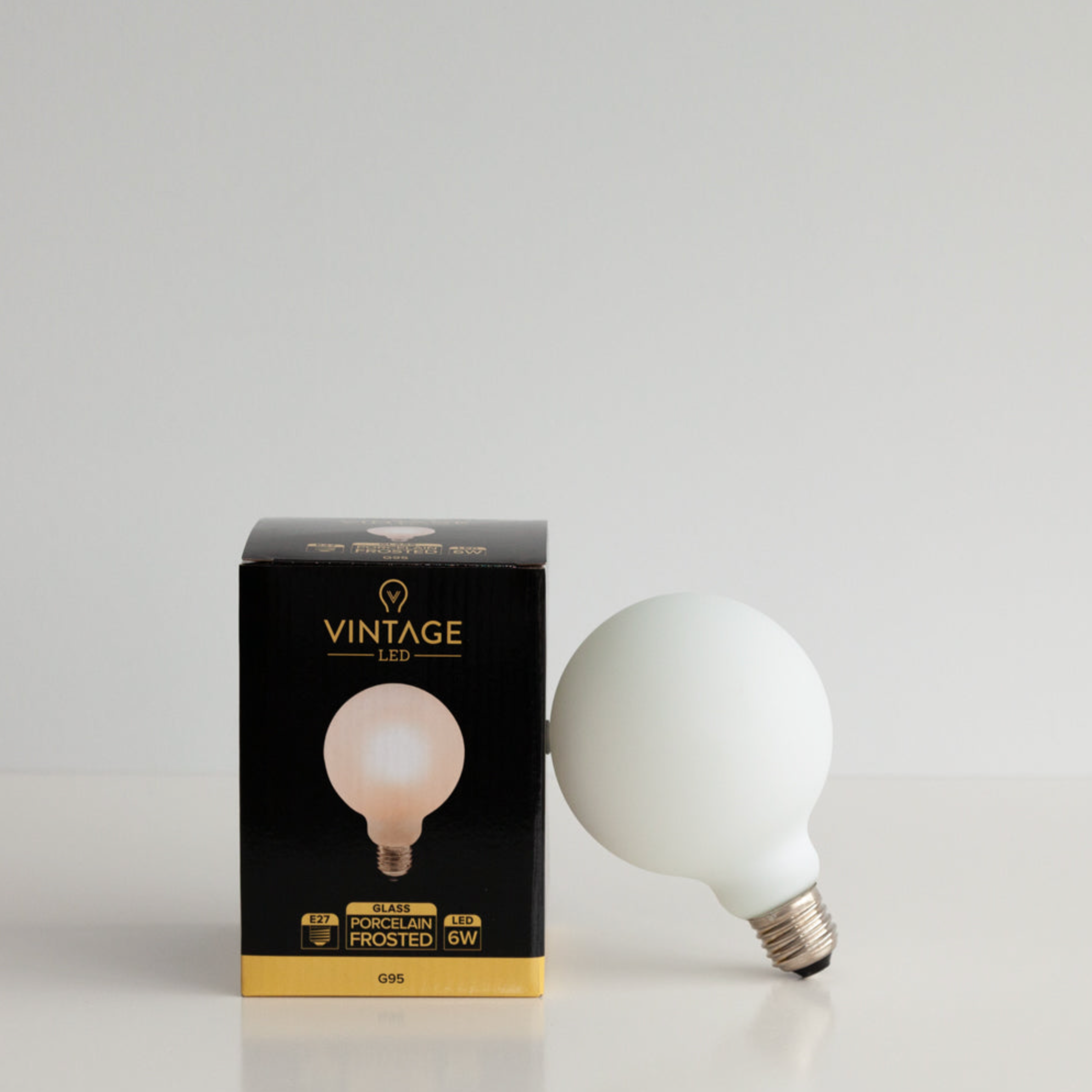 Vintage LED | Porcelain Frosted Round | Light Globe | G95 6w E27 2700k