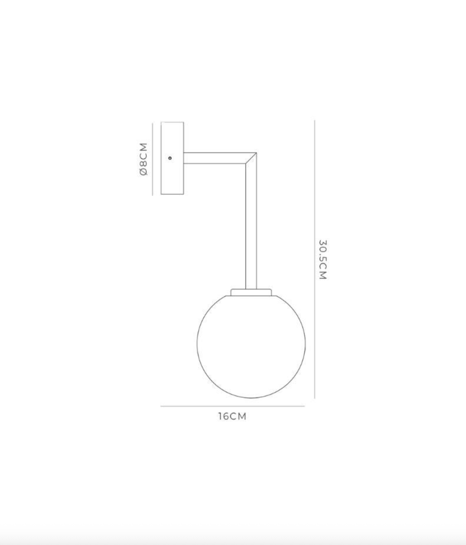 Orb Long Arm | Wall Light