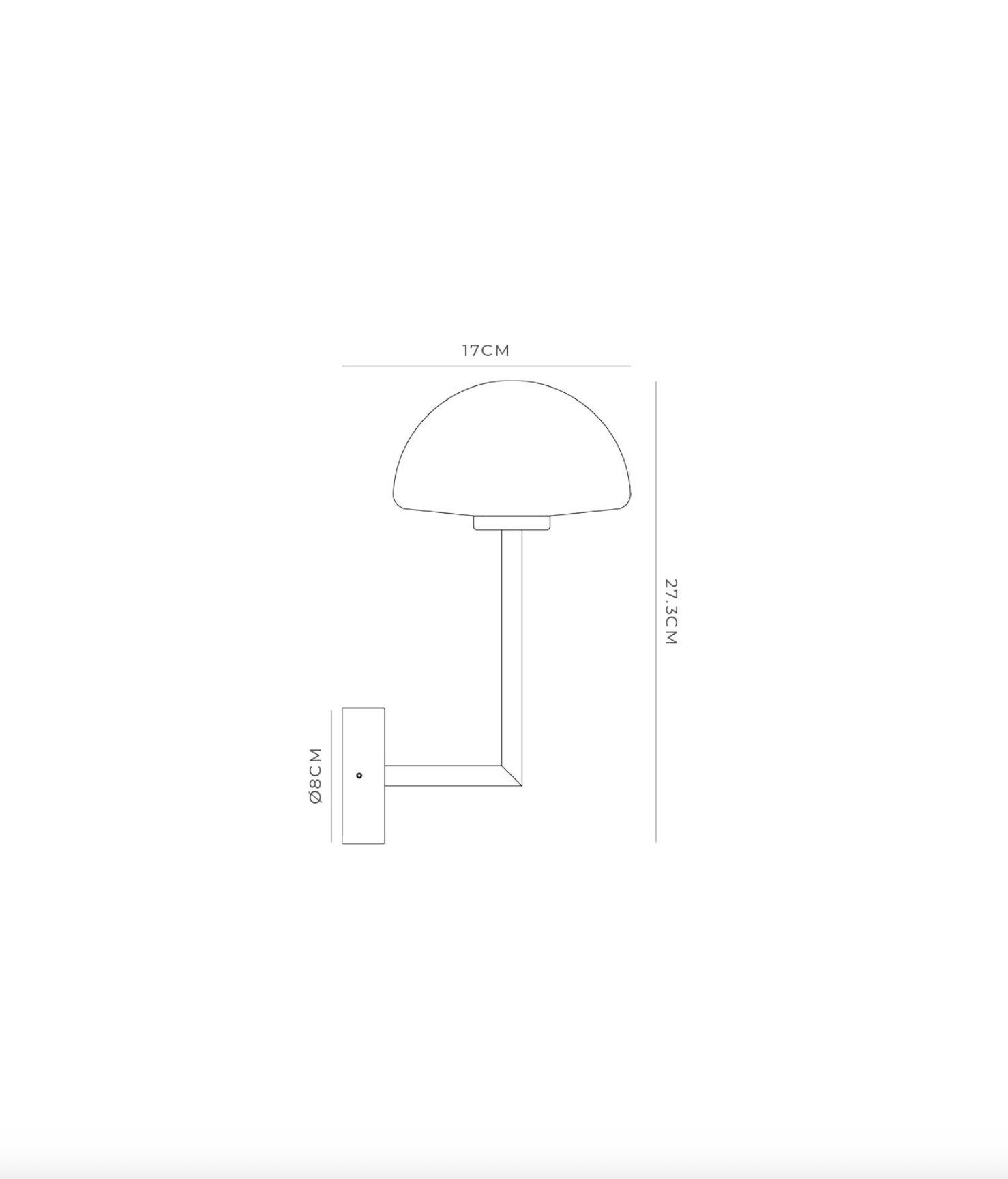 Orb Dome Long Arm | Wall Light