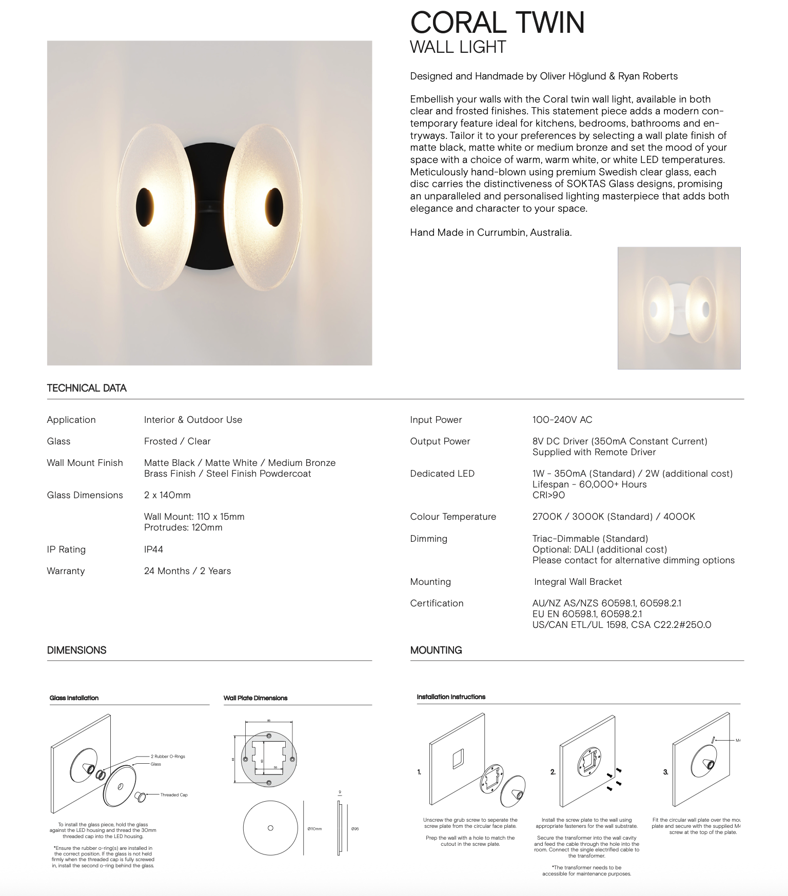 Coral Twin | Wall Light