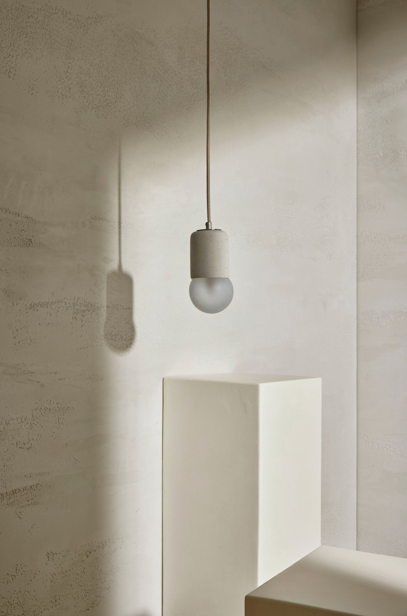 Terra 1 Ceramic Pendant Light – Vanilla Bean / Brushed Nickel – Marz Designs