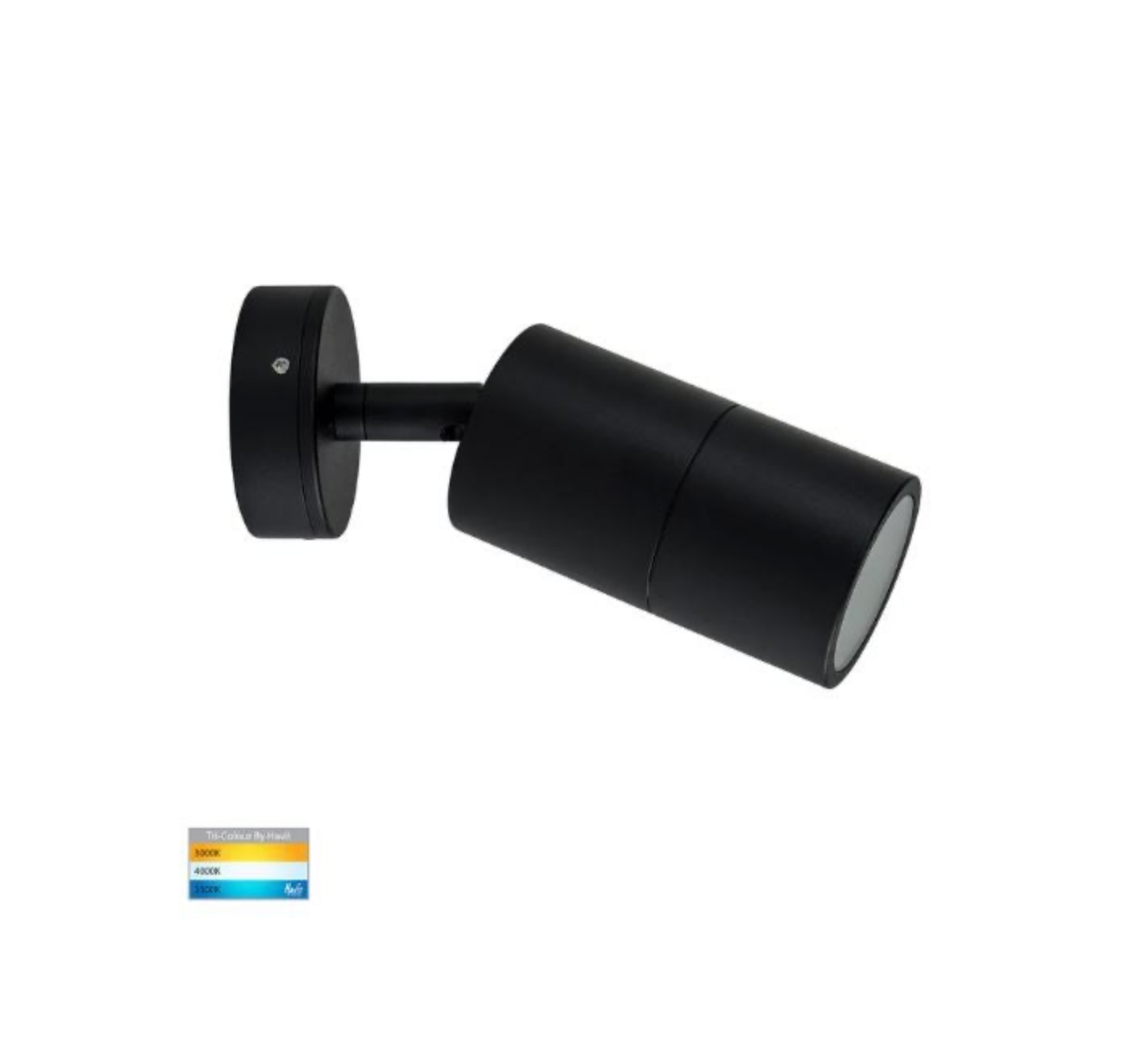 Black outdoor adjustable light on a white background