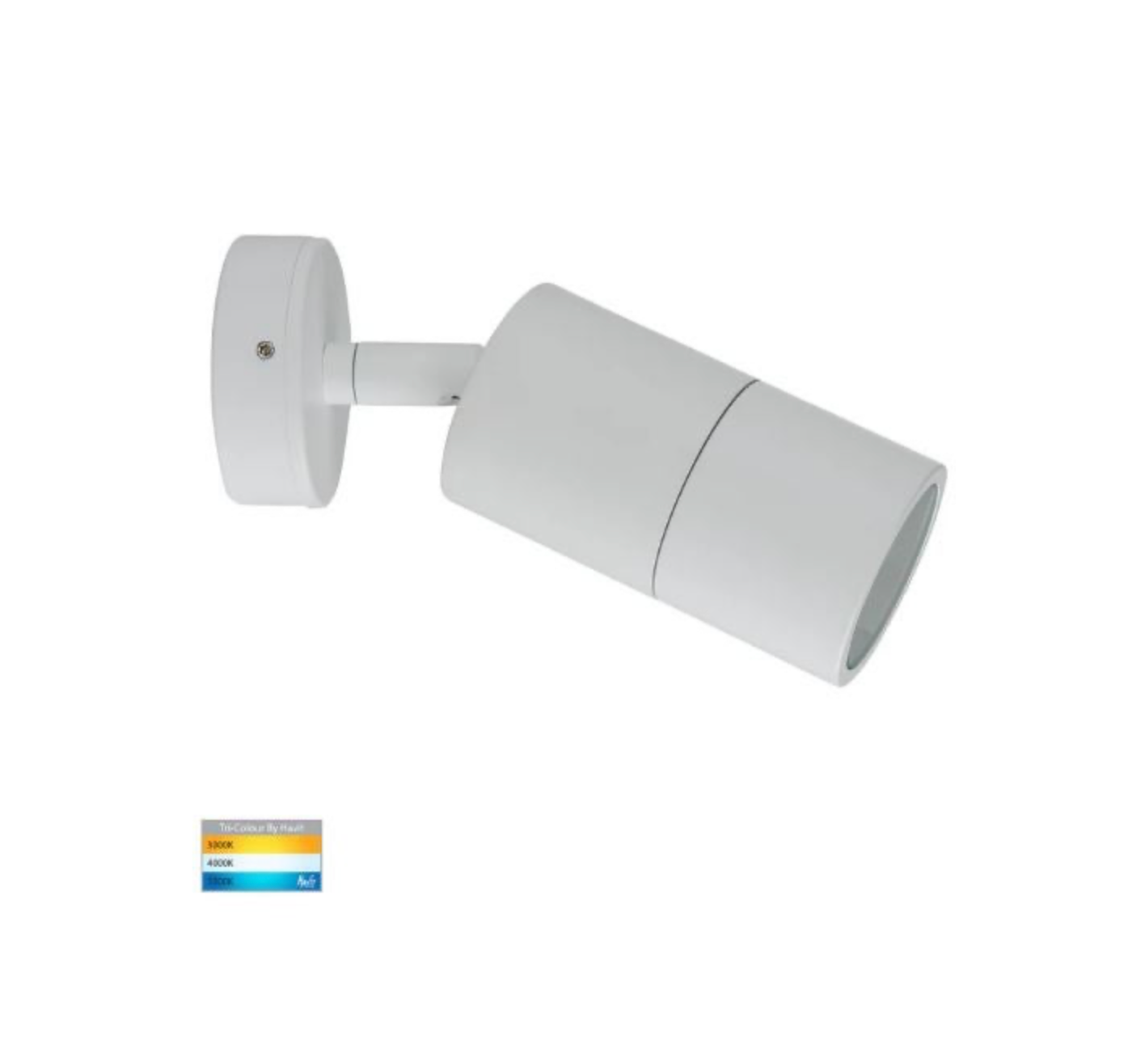 White outdoor adjustable light on a white background