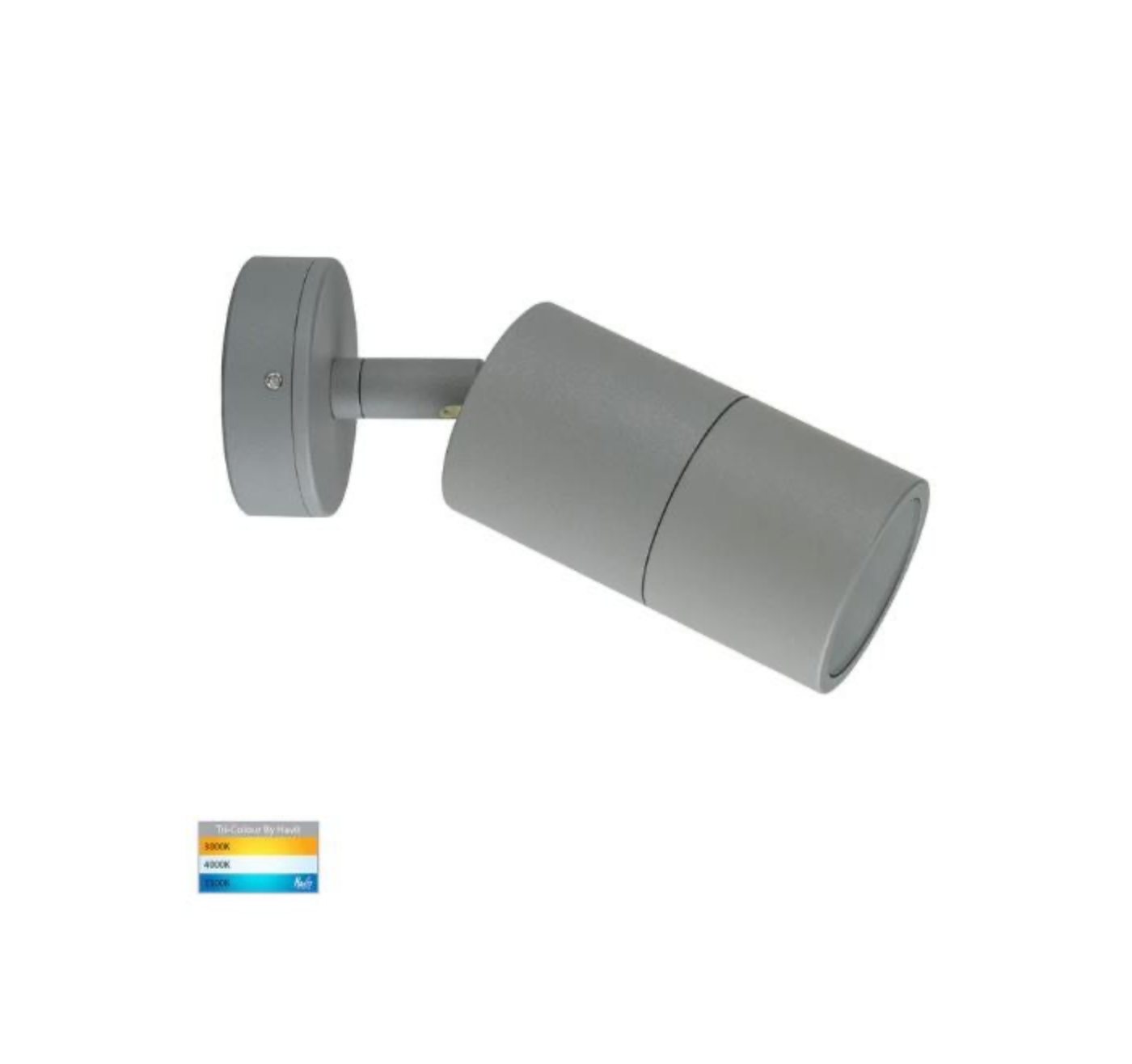 Grey outdoor wall light on a white background