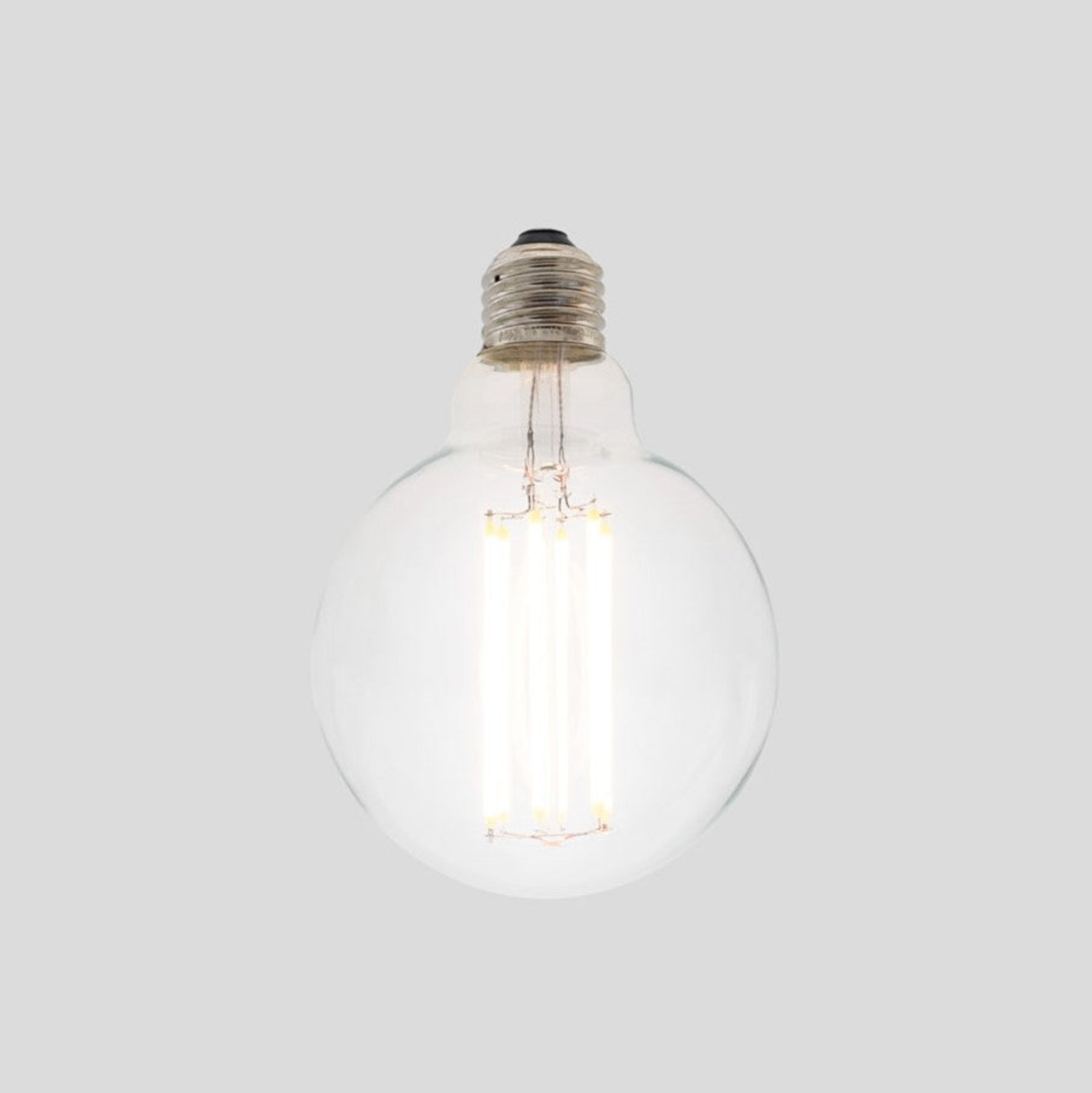 Clear light bulb on a white background
