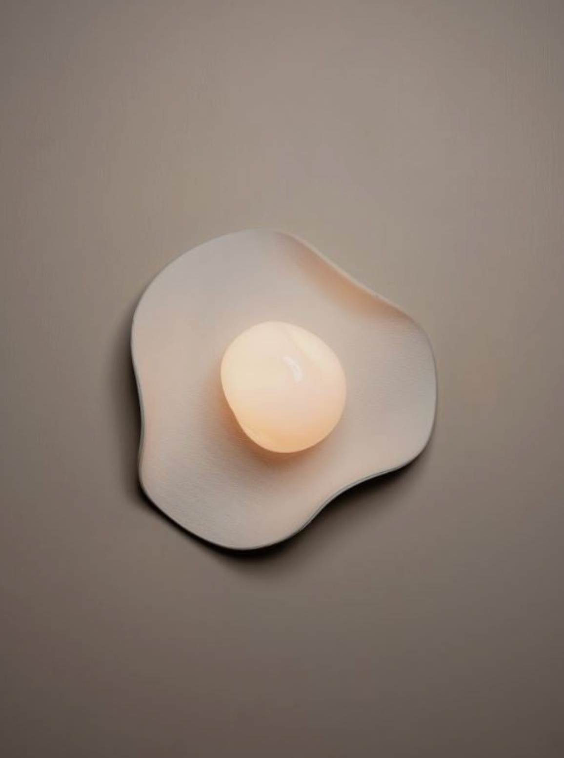 Modern organic wall light fixture on a neutral background