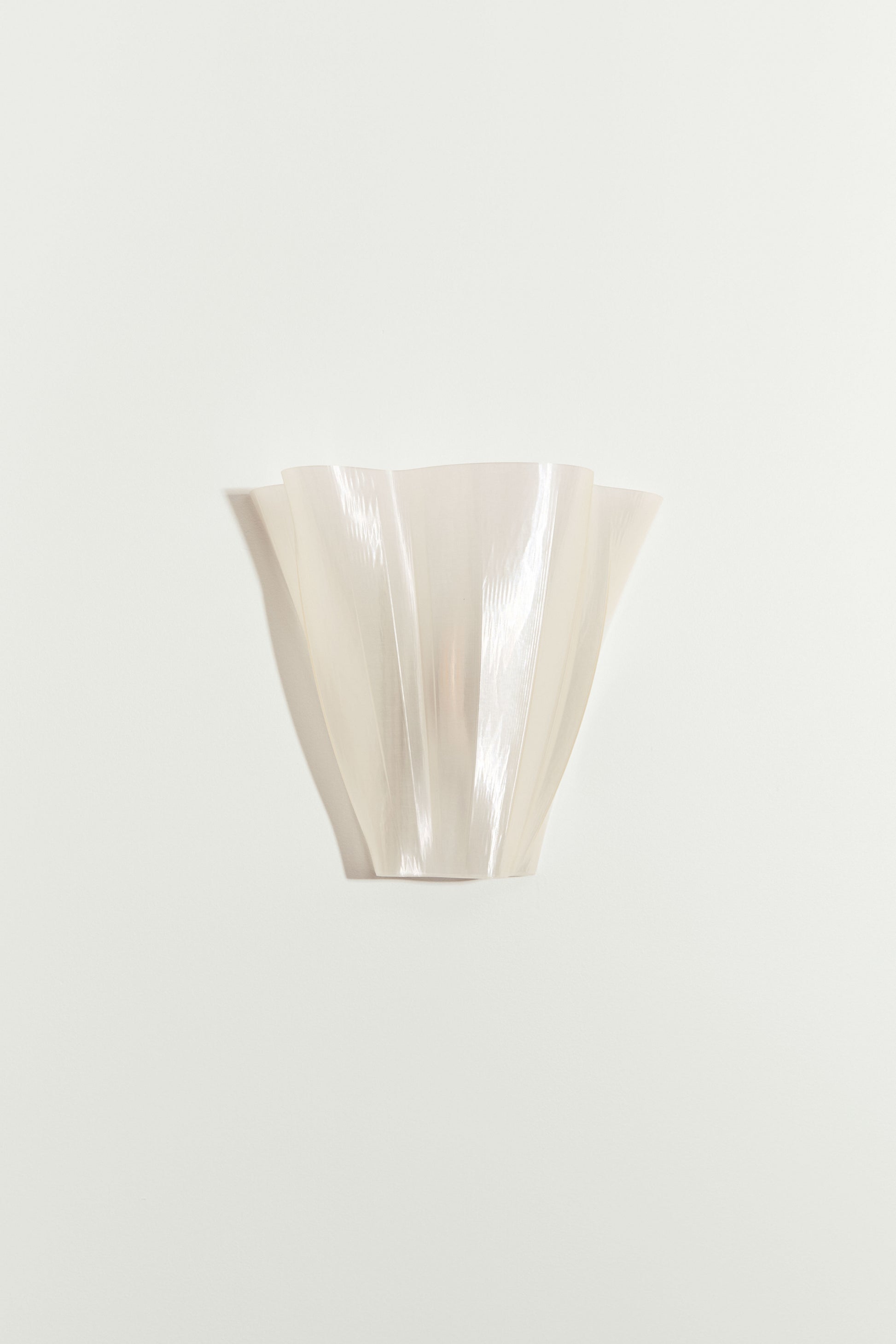 Mabel Wall Light Pearl Sheer 3D printed PLA shade product shot on white background – Franca Studio