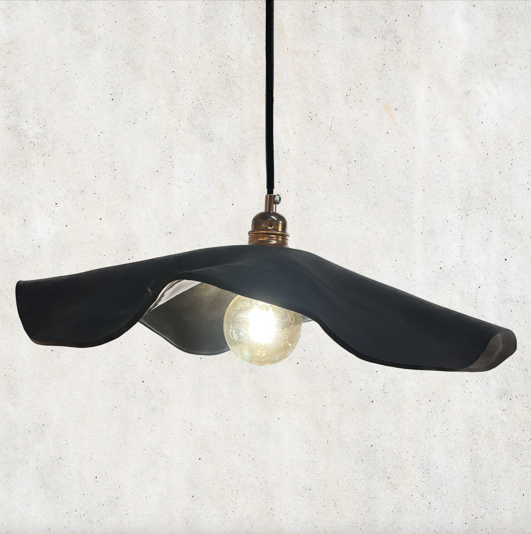 Marilyn Pendant Light Charcoal ceramic finish handcrafted artisan pendant light indoor Australia Lightingales