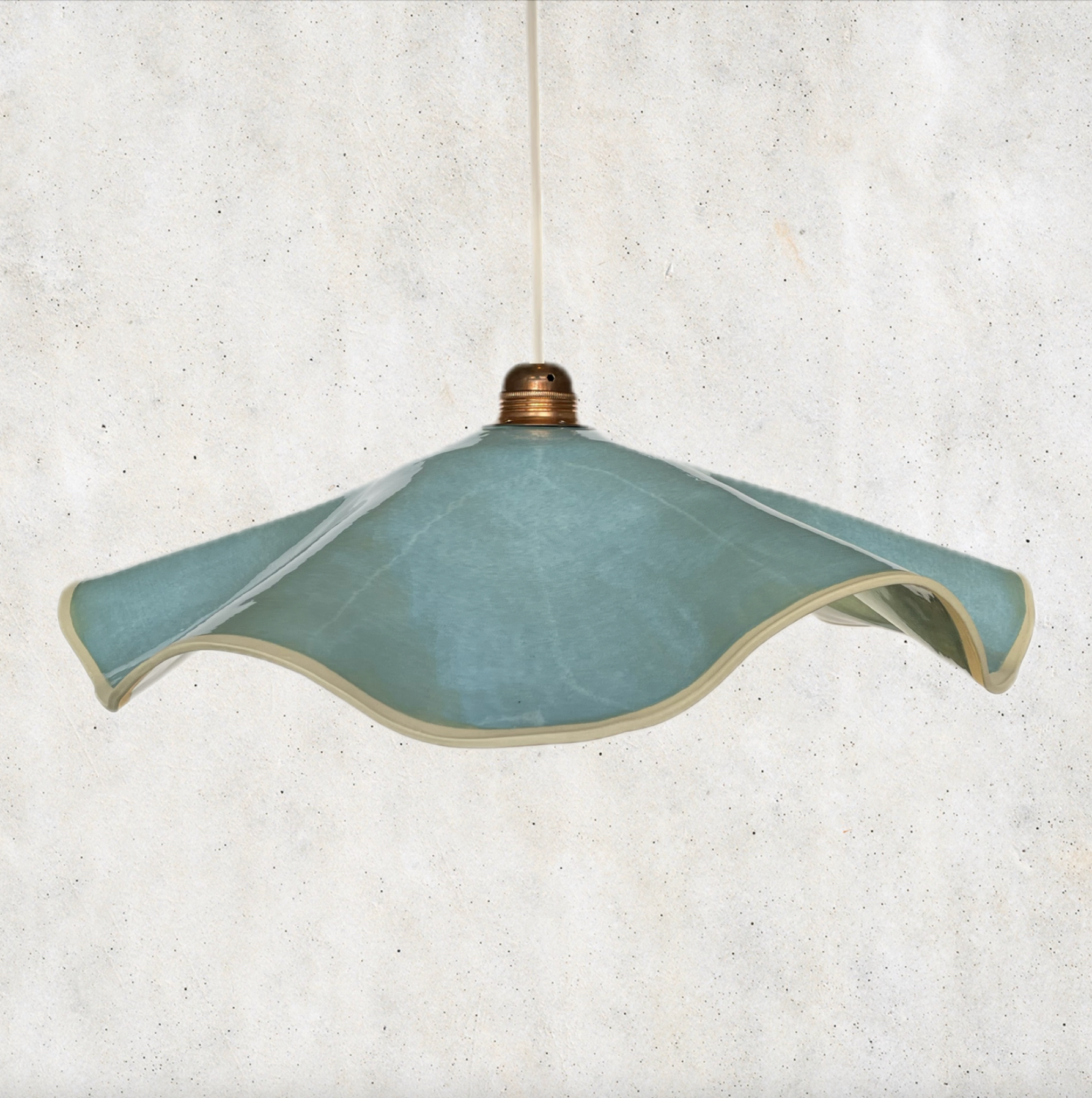 Marilyn Pendant Light Lac Bleu ceramic finish handcrafted designer pendant light made to order Lightingales