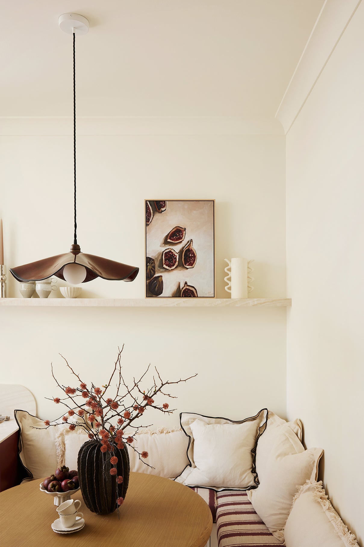 Marilyn Pendant Light Shiraz close up Three Birds Renovations handcrafted ceramic pendant light Carver Lights Australia