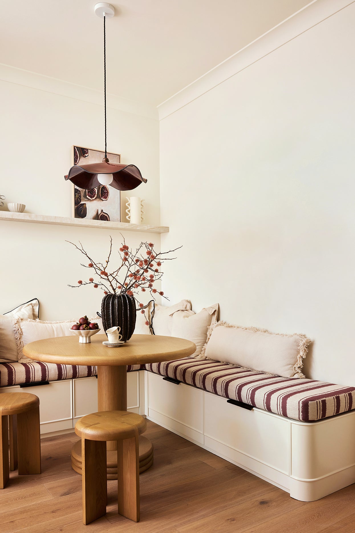 Marilyn Pendant Light Large Shiraz Rust interior styling Three Birds Renovations handcrafted ceramic pendant light Australia